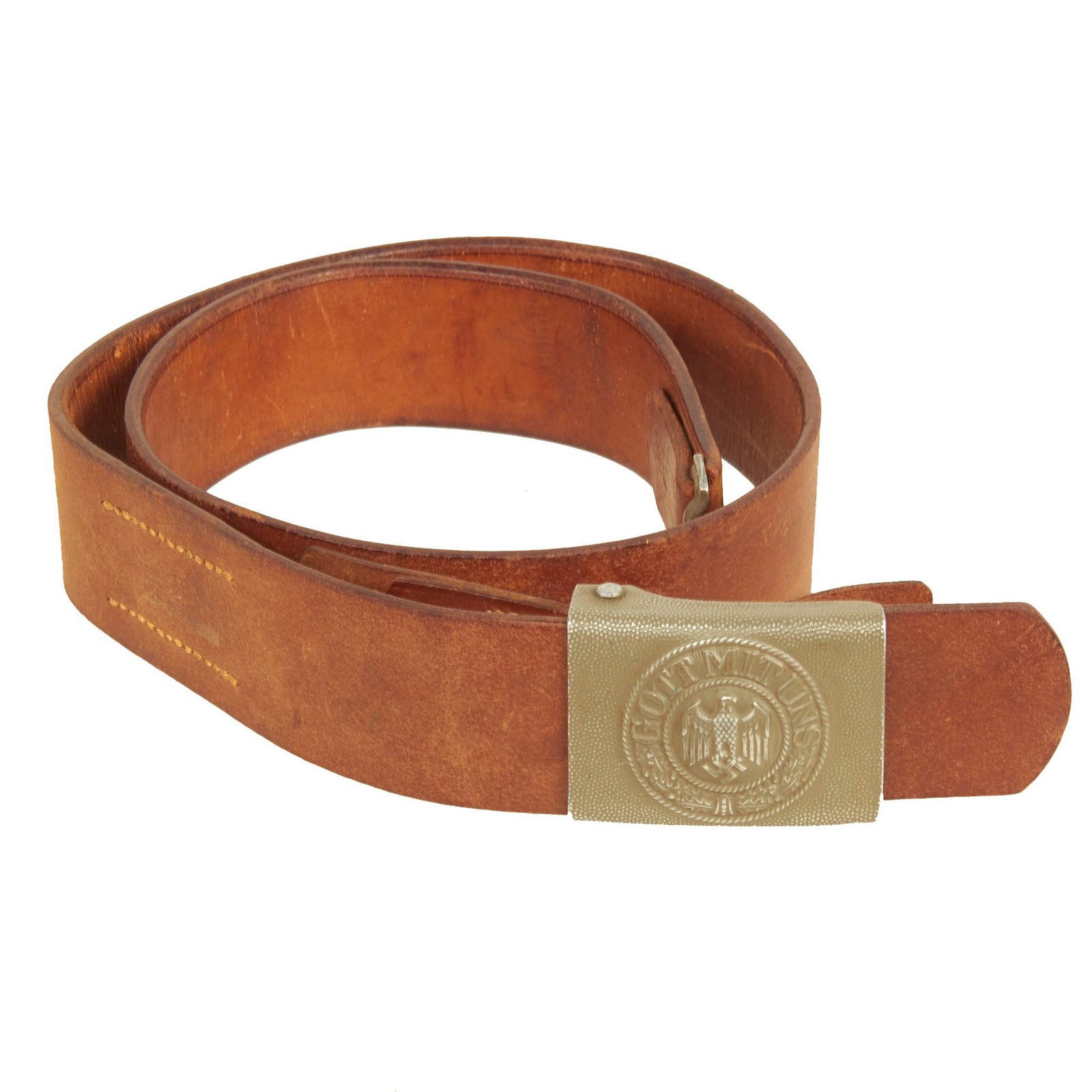 Buy Original Excellent German Pre-WWII Army Heer EM/NCO Belt with Pebbled Aluminum Buckle by Linden & Funke - dated 1936 | Original Firearms Antique For Sale