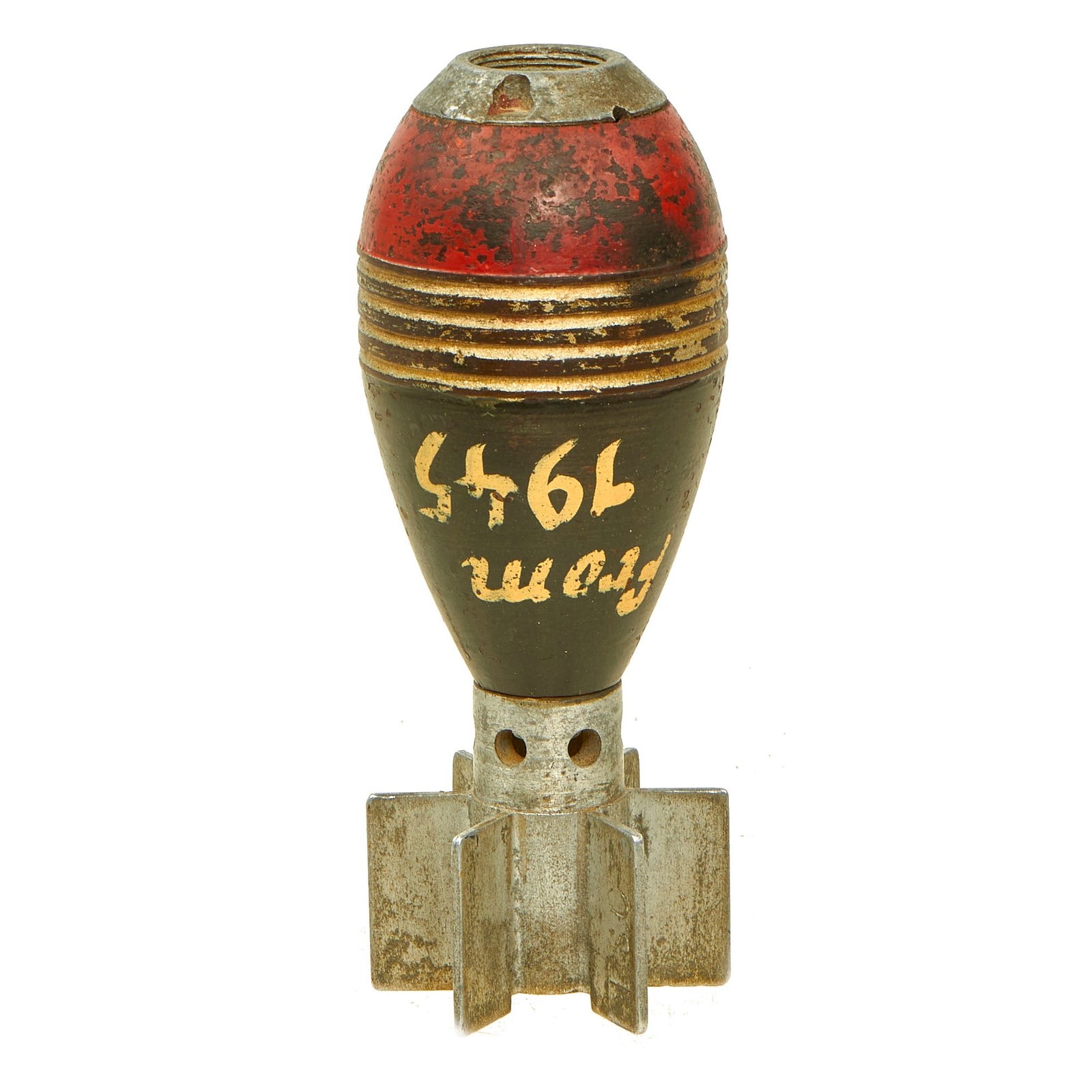 Buy Original French WWII 1940 dated 50mm Mortar Round for Modèle 37 Light Infantry Mortar marked as “Souvenir From Germany 1945”- Inert | Original Firearms Antique For Sale