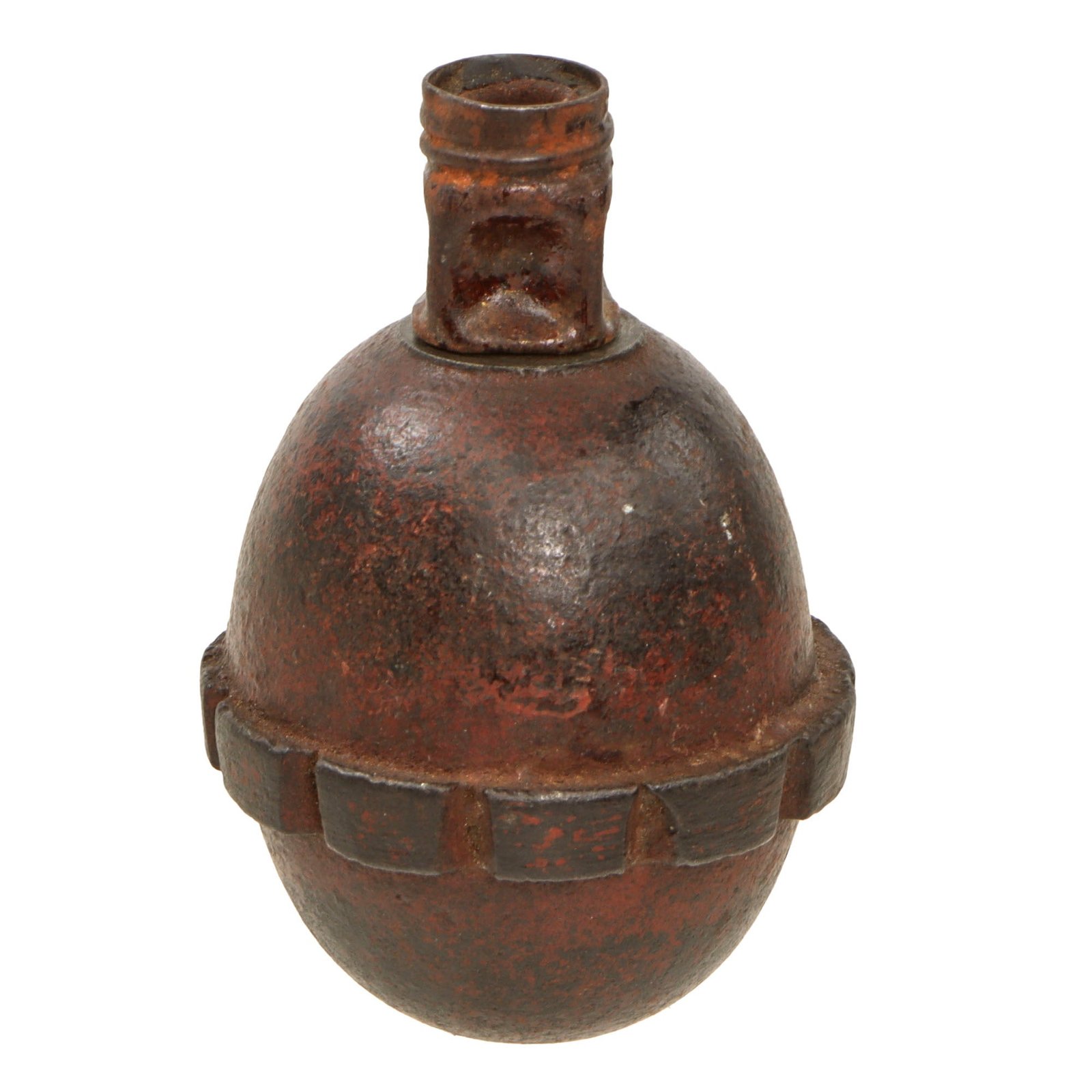 Original German WWI Model 1917 n/A Inert Egg Hand Fragmentation Grenade Trainer with Partial Early Fuze - Eierhandgranate