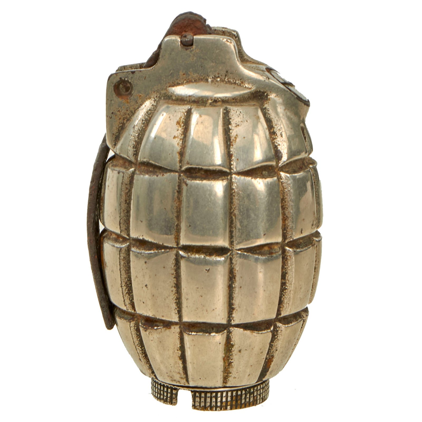 Buy Original British WWI Inert Mills Bomb No. 5 MKI Grenade - Chrome / Nickel Plated | Original Firearms Antique For Sale