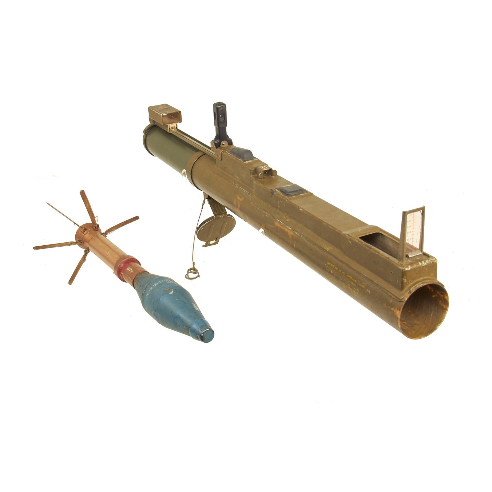 Buy Original U.S. Cold War Era M72A2 Light Anti-Armor Weapon “LAW” Tube With Inert 66mm Practice Rocket - Dated 1977 - INERT | Original Firearms Antique For Sale