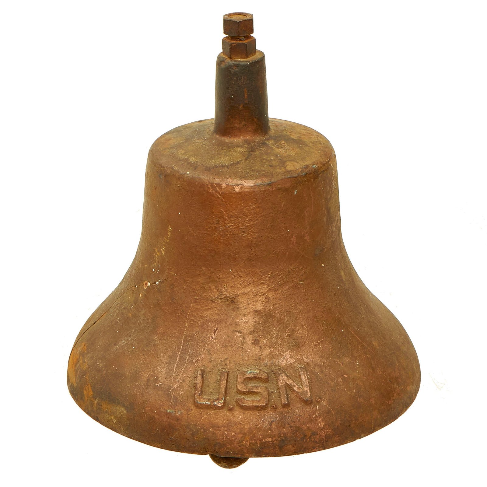 Buy Original U.S. WWII U.S.N. Marked Cast Iron Navy Quarterdeck Bell | Original Firearms Antique For Sale