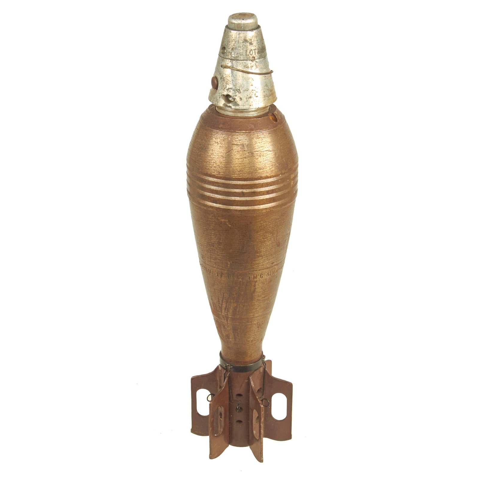 Buy Original U.S. WWII INERT 81mm M43A1 HE Mortar Round With M52 PD Fuze - Both Dated 1942 | Original Firearms Antique For Sale