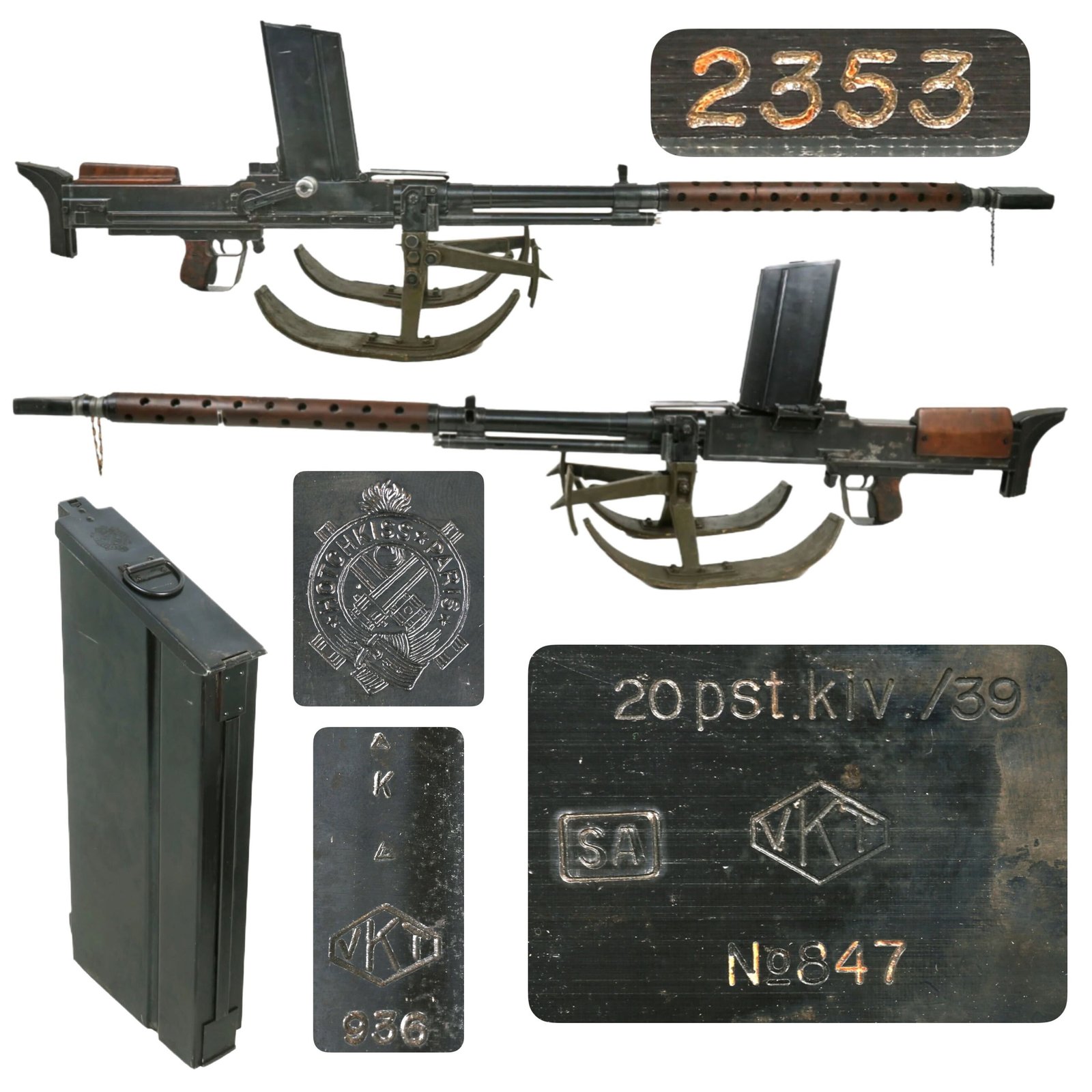 Buy Original Finnish WWII Lahti L-39 Display Anti-Tank Rifle Serial 847 by VKT with Sled Bipod, Muzzle Cover & Display Magazine | Original Firearms Antique For Sale