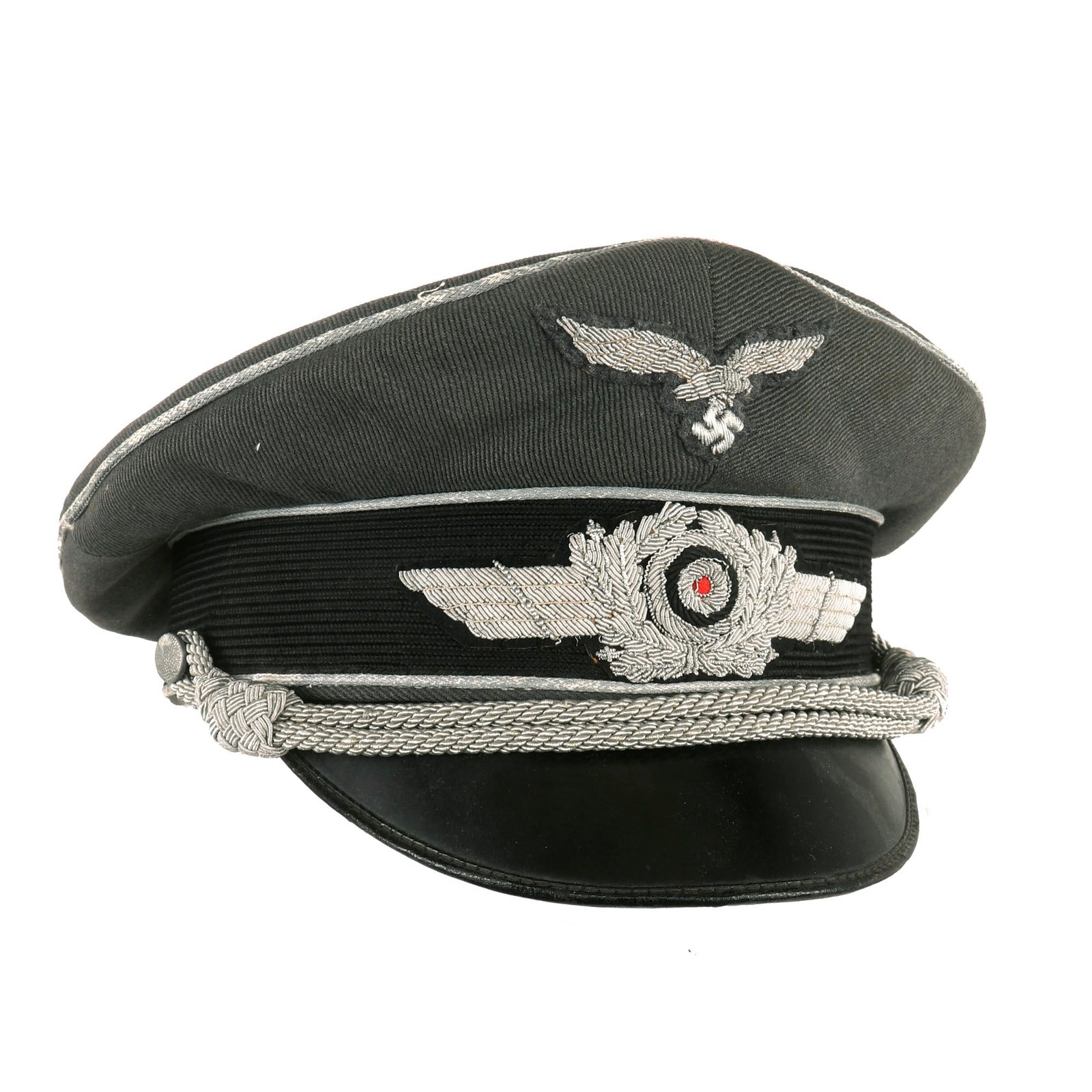 Buy Original German WWII Luftwaffe Officer Schirmmütze Visor Crush Cap with Bullion Insignia by VIRO | Original Firearms Antique For Sale