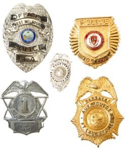 Buy Original U.S. Law Enforcement Cap / Chest Badge Insignia Grouping - 5 Items | Original Firearms Antique For Sale