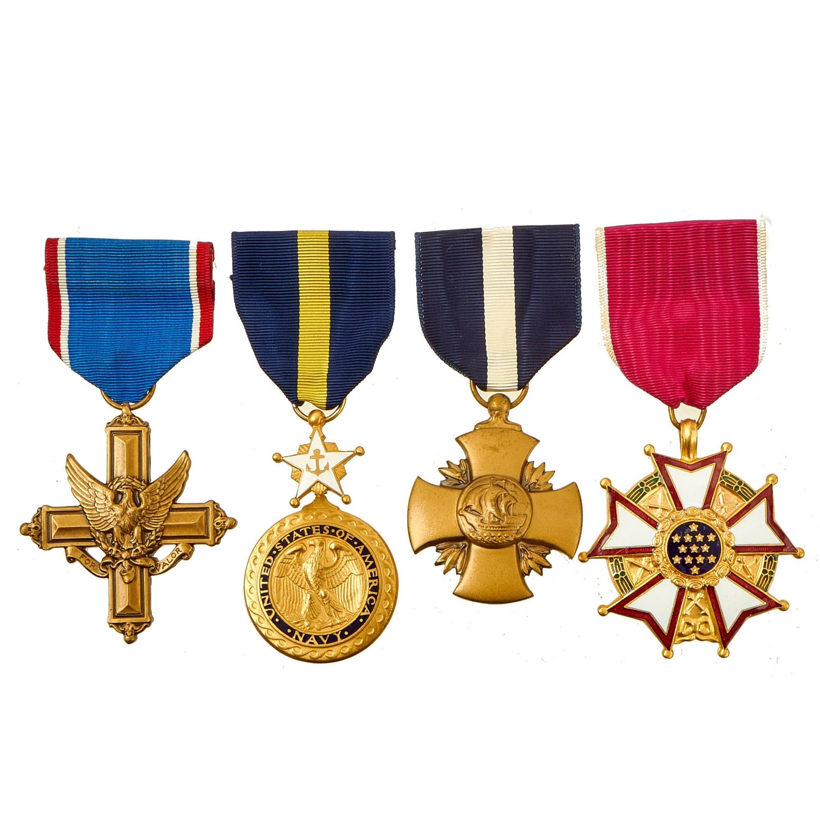 Buy Original U.S. Cold War Era Medal Grouping Featuring Navy Cross and Distinguished Service Cross by Lordship Industries - 4 Medals | Original Firearms Antique For Sale