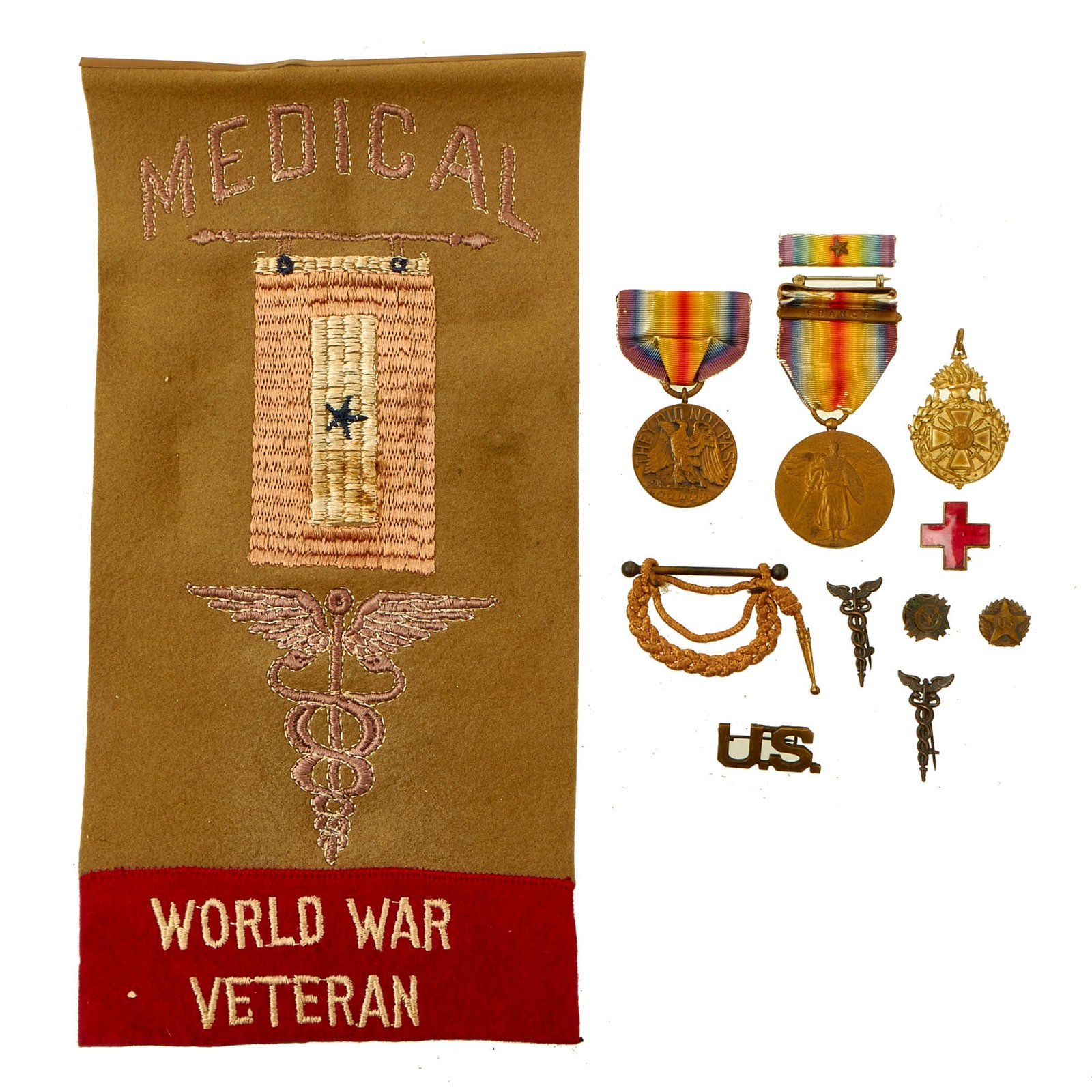 Buy Original U.S. WWI US Army Medic Veteran Grouping - 12 Items | Original Firearms Antique For Sale