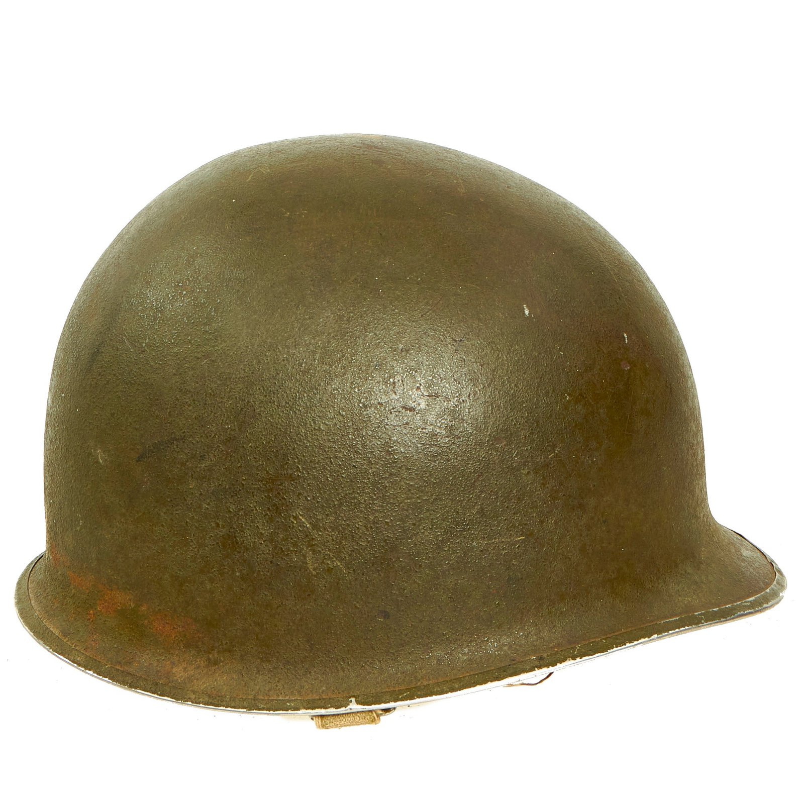 Buy Original U.S. WWII 1942 M1 McCord Front Seam Fixed Bale Helmet with Seaman Paper Co Liner | Original Firearms Antique For Sale