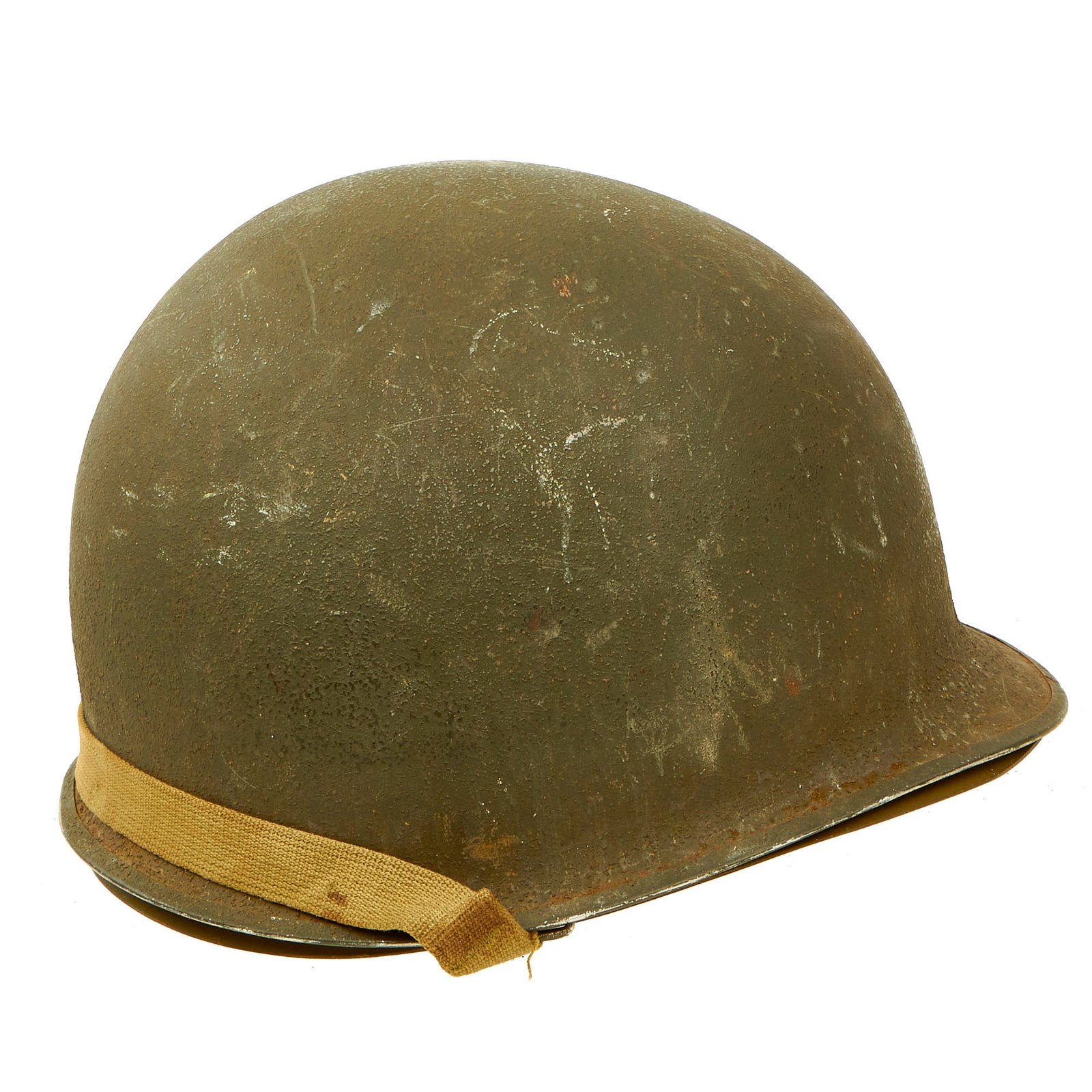 Buy Original U.S. WWII Early 1943 M1 McCord Front Seam Fixed Bale Helmet with Firestone Liner | Original Firearms Antique For Sale