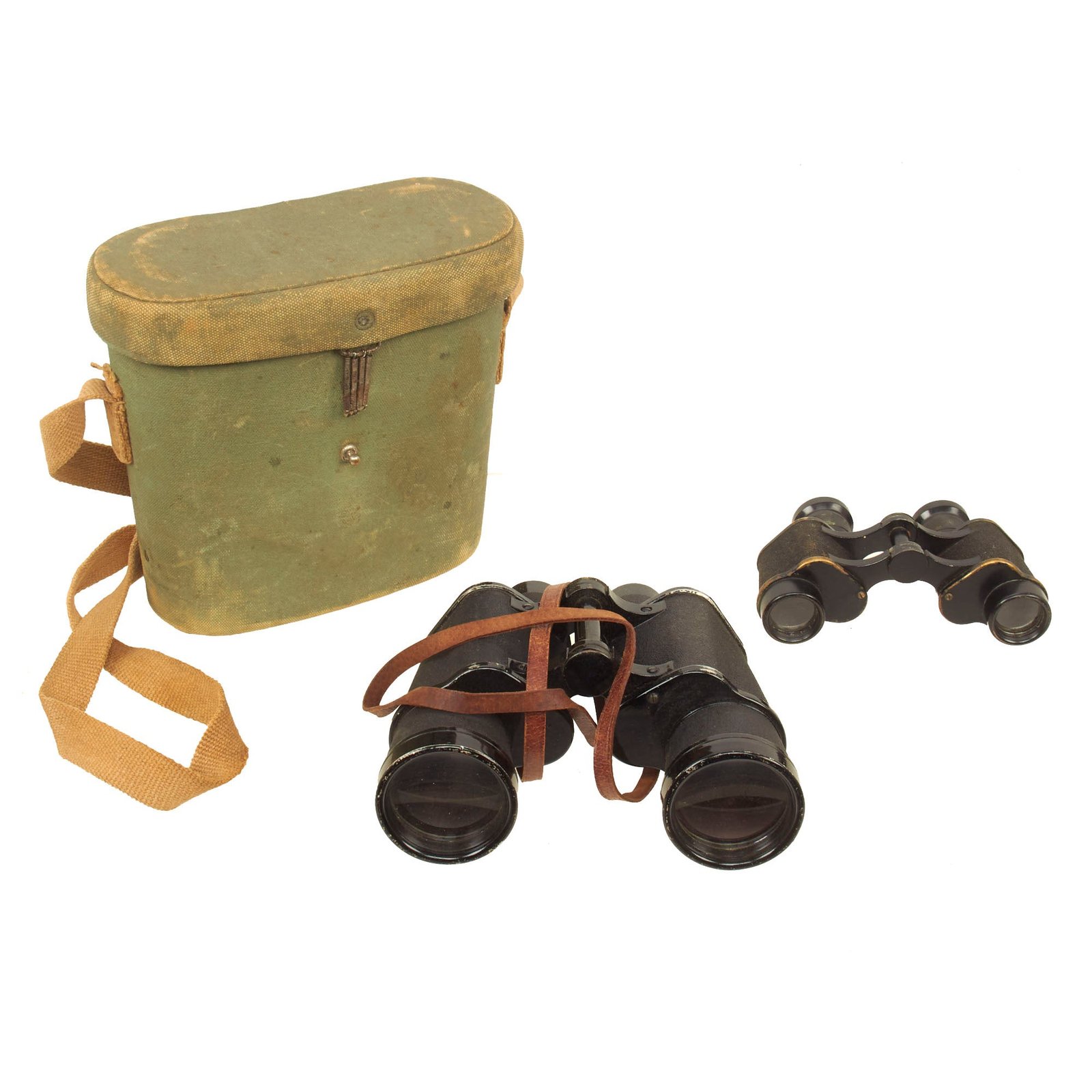 Buy Original Japanese WWII Era 6x24 Binoculars and 7x50 Binoculars With Case Grouping - 2 Binoculars, 1 Case | Original Firearms Antique For Sale