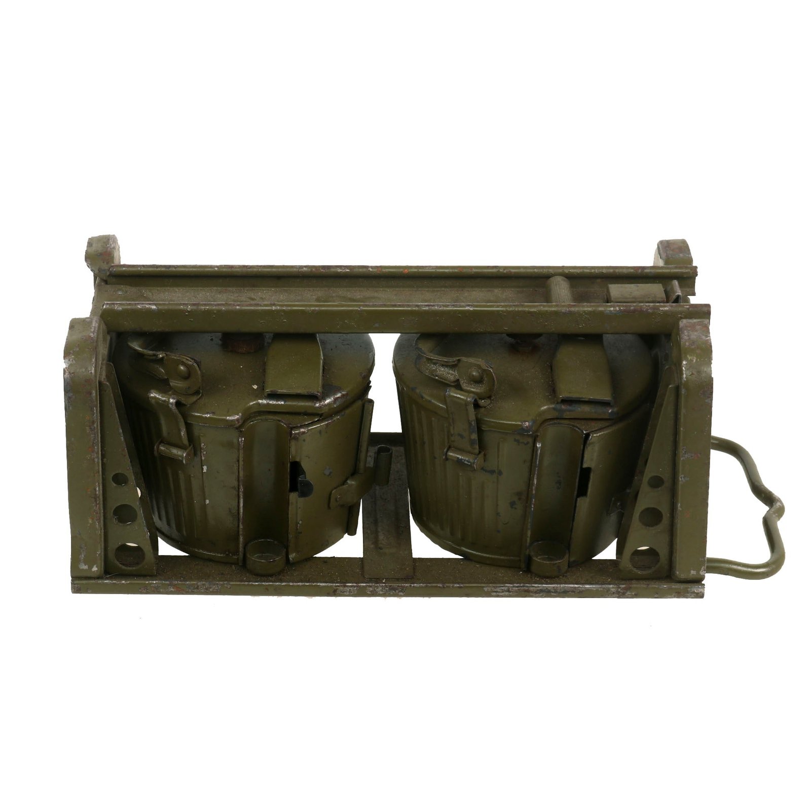 Buy Original German MG 34 / 42 Basket Belt Carriers with Belt & Feed Strip in 1943 Dated Transport Frame - Post War Painted | Original Firearms Antique For Sale