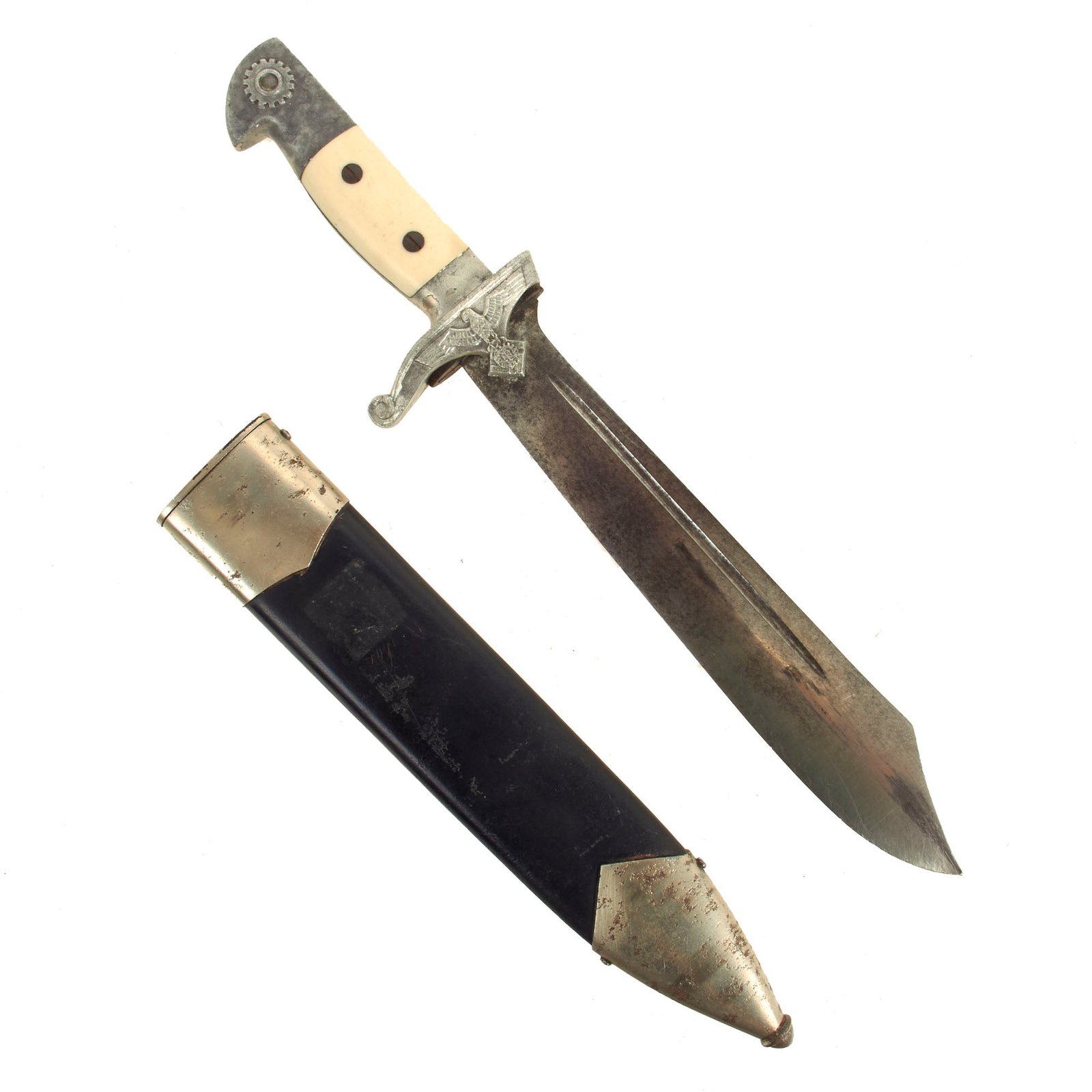 Buy Original German WWII TeNo Technical Emergency Corps Enlisted Man’s Hewer by Eickhorn with Scabbard - Matched Serial Number 2945 | Original Firearms Antique For Sale