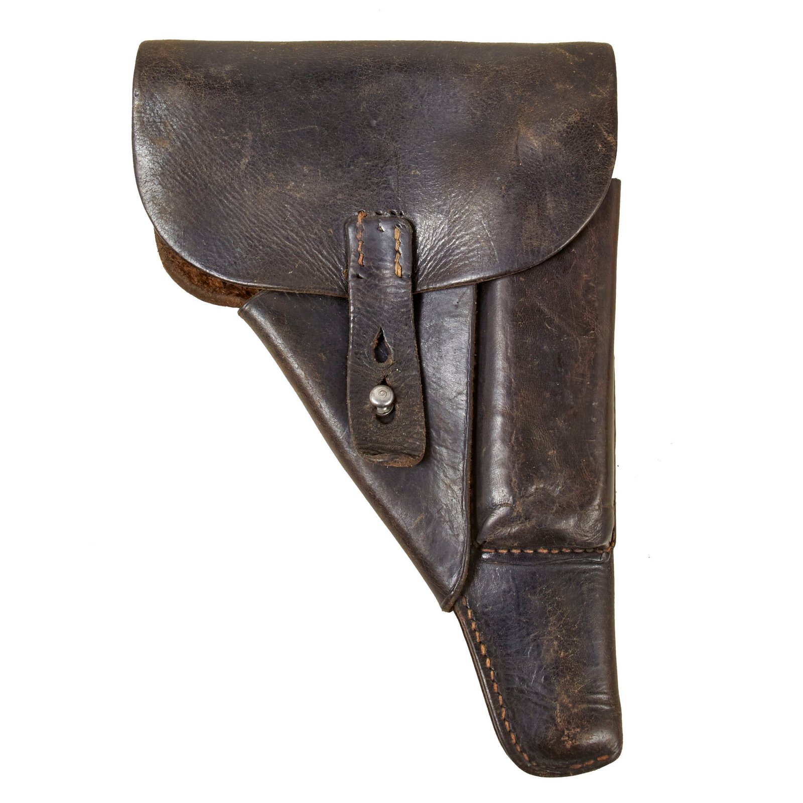 Original German WWII Walther P38 Black Leather Softshell Holster by Hans Römer - Pistole 38