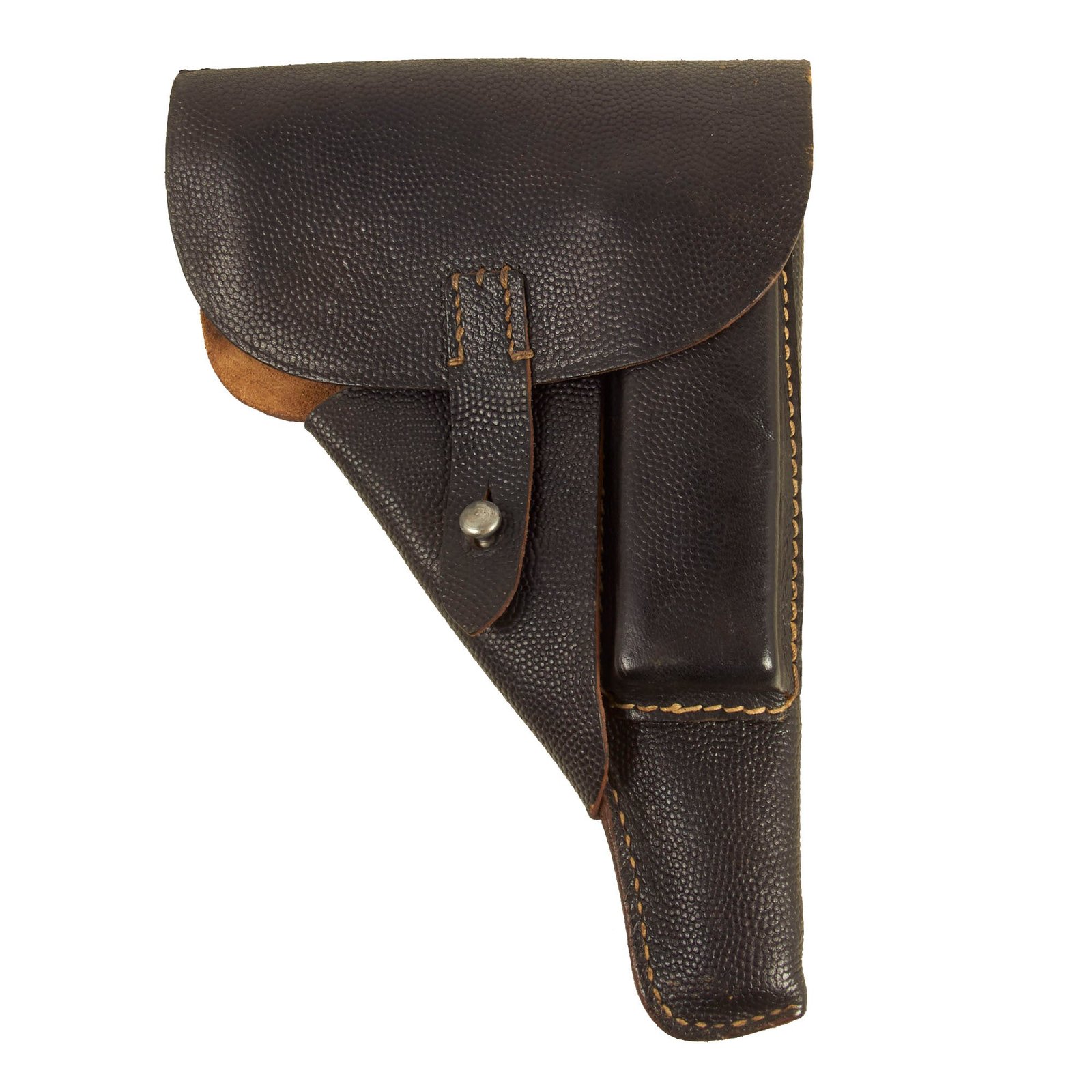 Buy Original German WWII Walther P38 Black Pebble Grain Softshell Holster by Hans Römer - dated 1944 | Original Firearms Antique For Sale