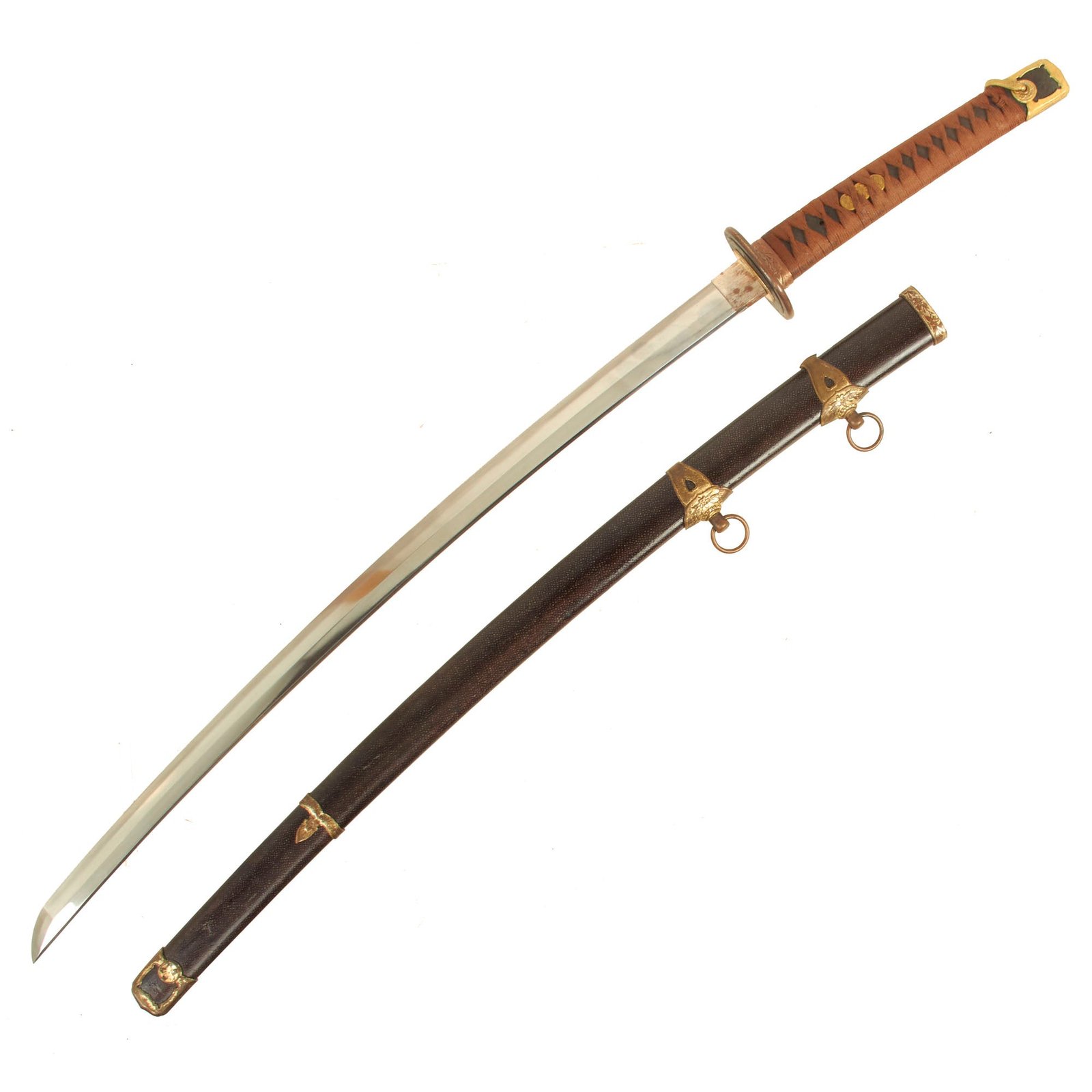 Buy Original WWII Japanese Navy Officer P1937 Kai-Gunto Katana Sword with Sharkskin Scabbard - Matched Number 57 | Original Firearms Antique For Sale