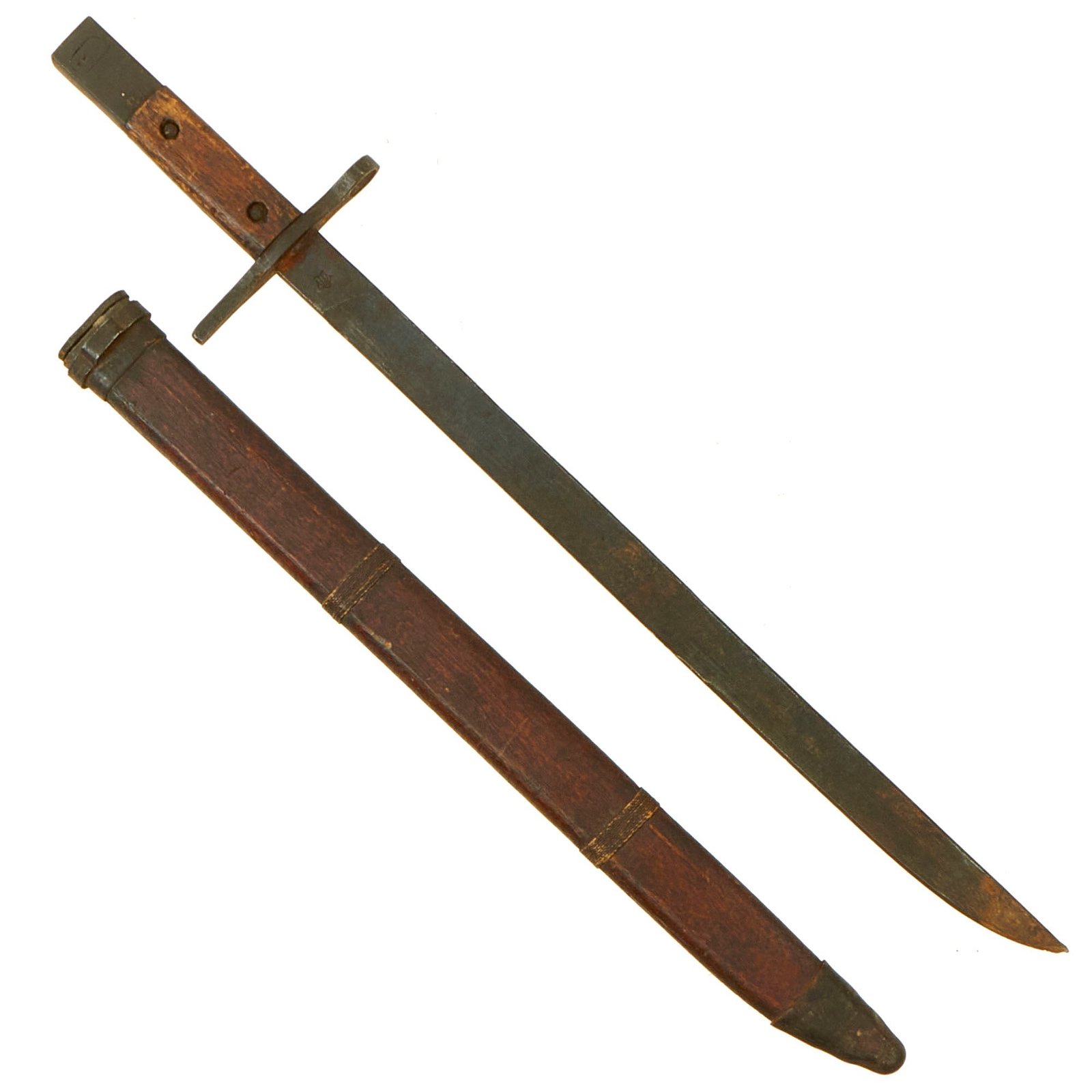 Buy Original Japanese Late WWII Arisaka Type 30 Last Ditch Bayonet with Wood Scabbard by Jinsen Rikugun Zoheisho Arsenal | Original Firearms Antique For Sale