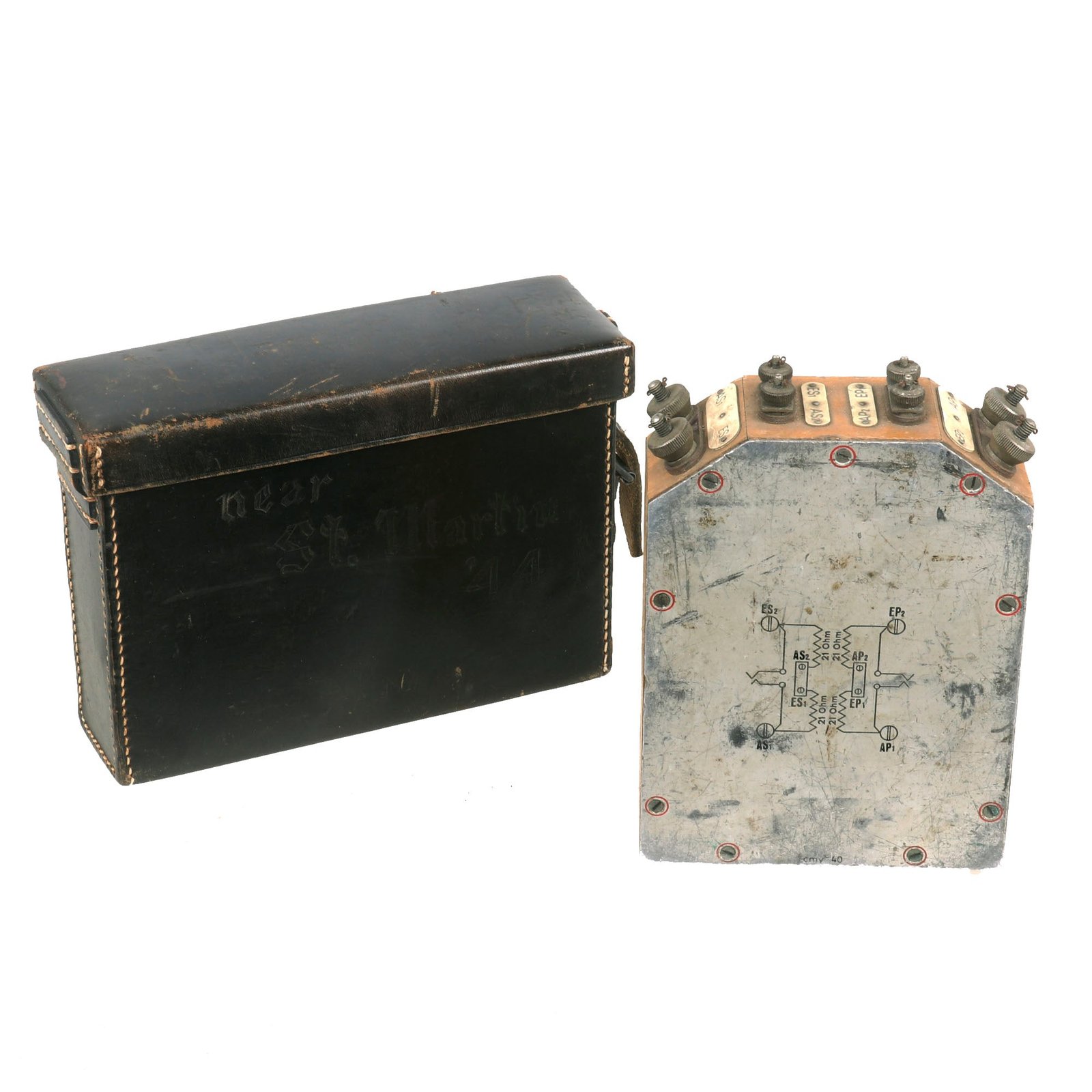 Buy Original German WWII FF33 Field Telephone Transformer Junction Box by Rudolph Krüger in Leather Case - Allied Bring Back | Original Firearms Antique For Sale