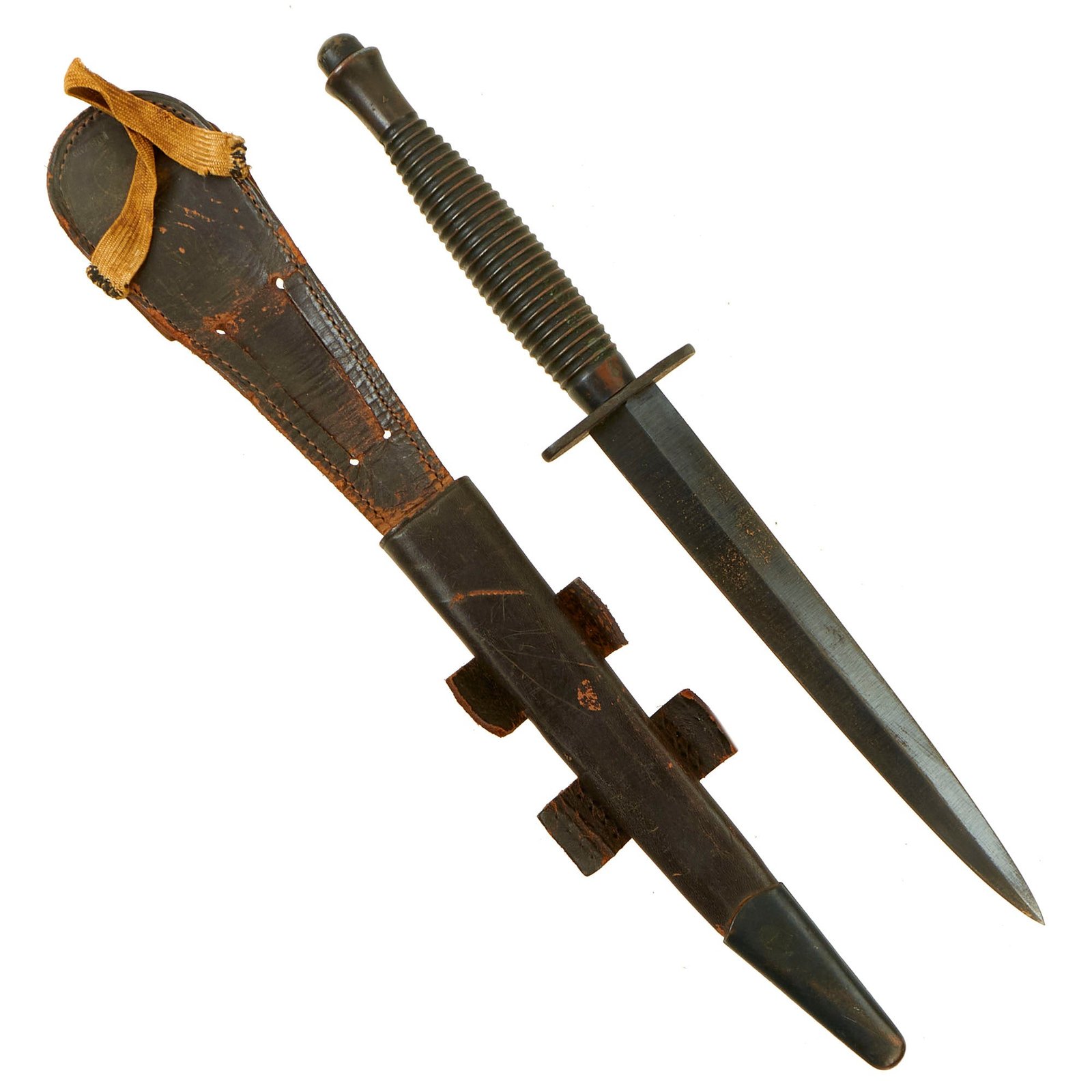 Buy Original British WWII Early Third Pattern Fairbairn-Sykes Fighting Knife with Scabbard - Import Marked ENGLAND | Original Firearms Antique For Sale