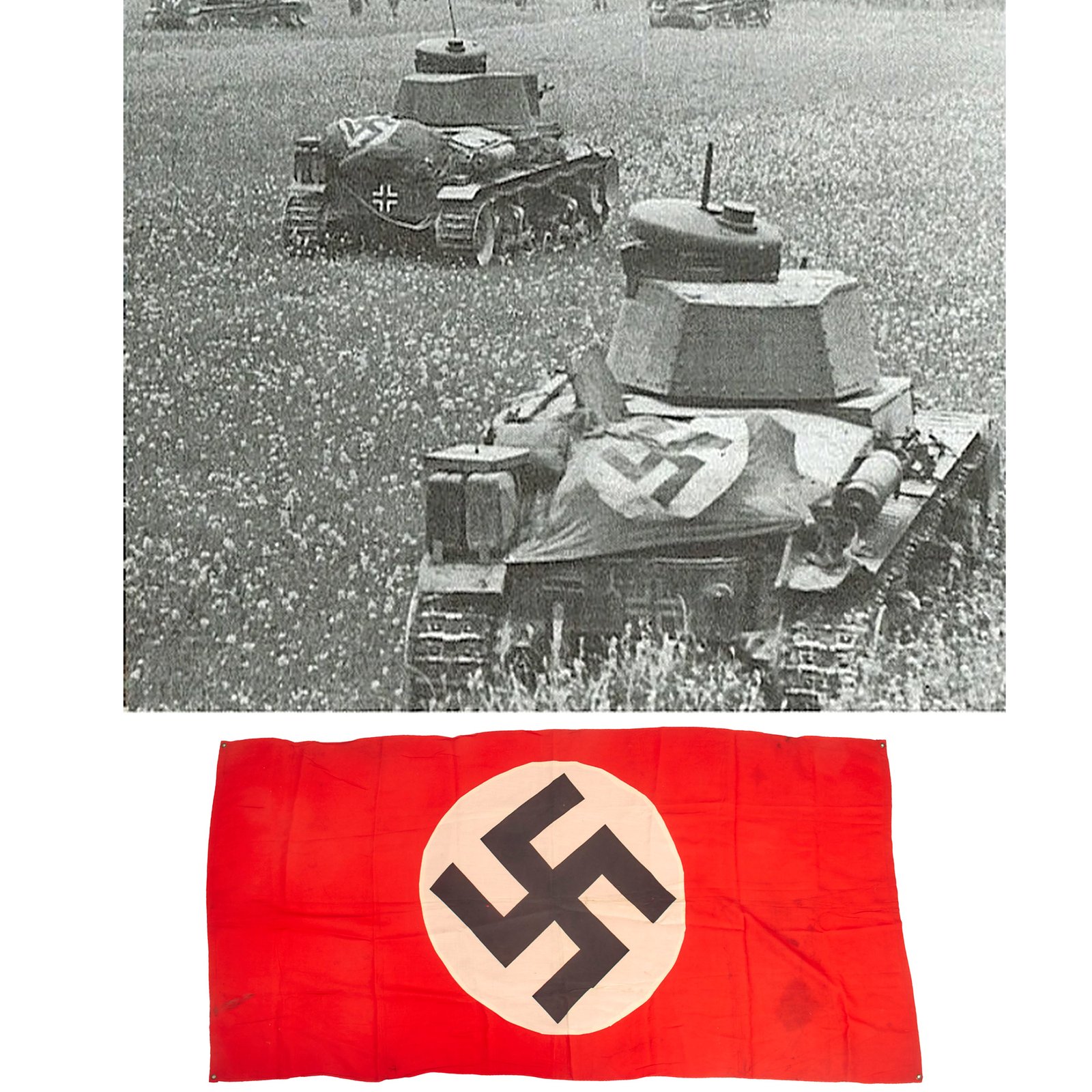 Buy Original German WWII Unissued Panzer Tank & Vehicle Identification Flag - 37" x 74” | Original Firearms Antique For Sale