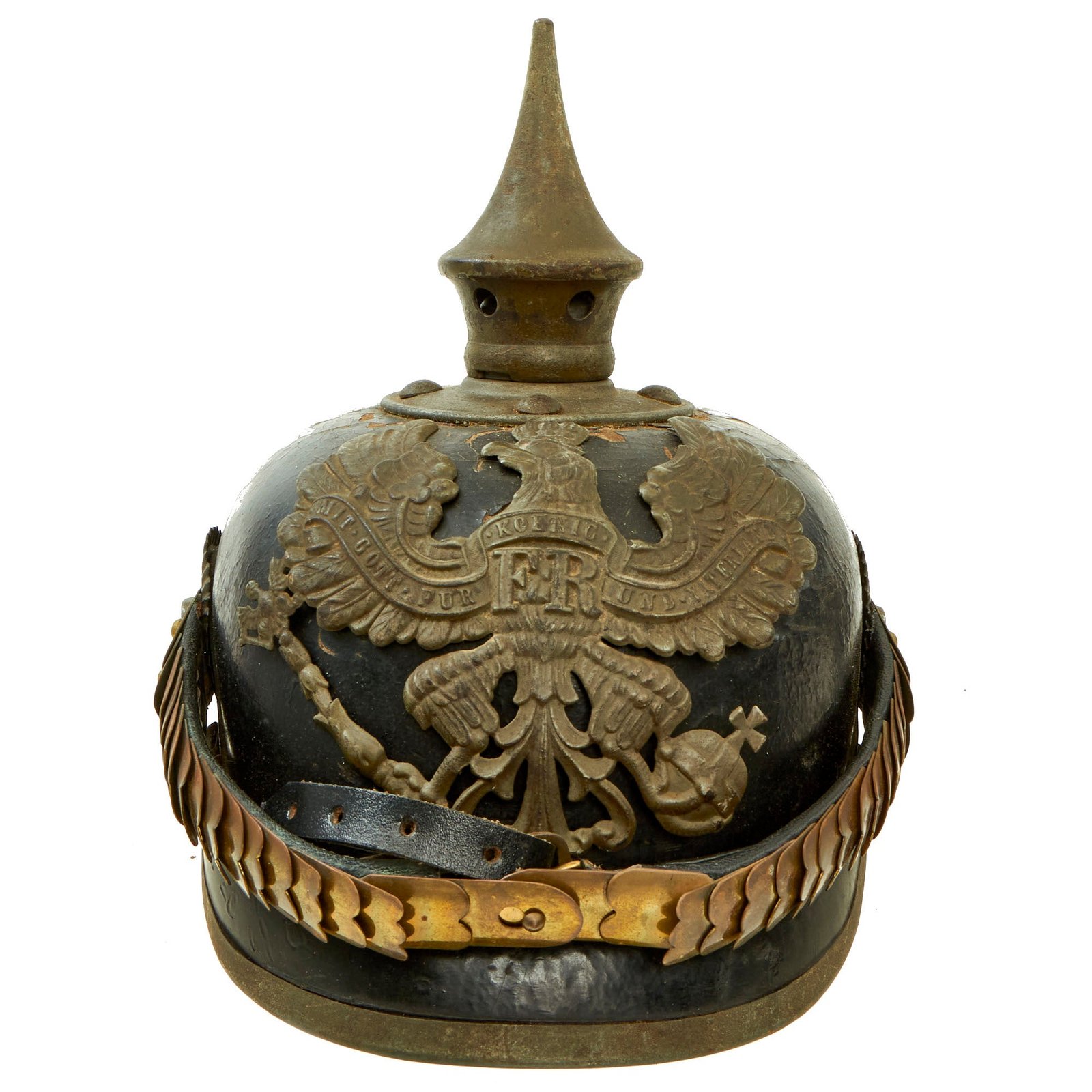 Buy Original Imperial German WWI Prussian EM/NCO Infantry M1915 Pickelhaube Spiked Helmet | Original Firearms Antique For Sale