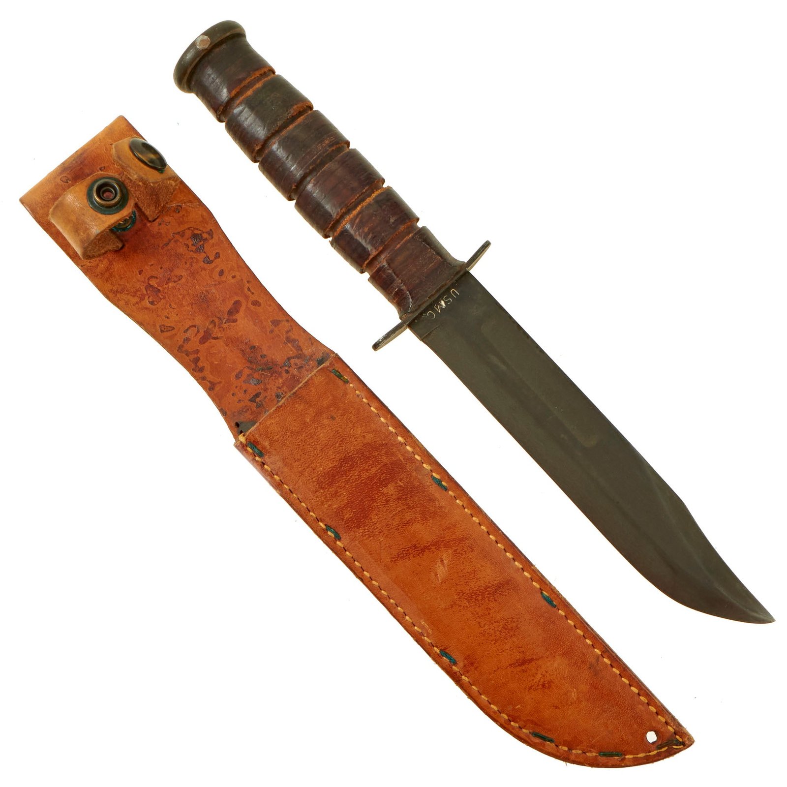 Buy Original U.S. WWII USMC Mark 2 KA-BAR Fighting Knife With Leather Sheath - Excellent Condition | Original Firearms Antique For Sale