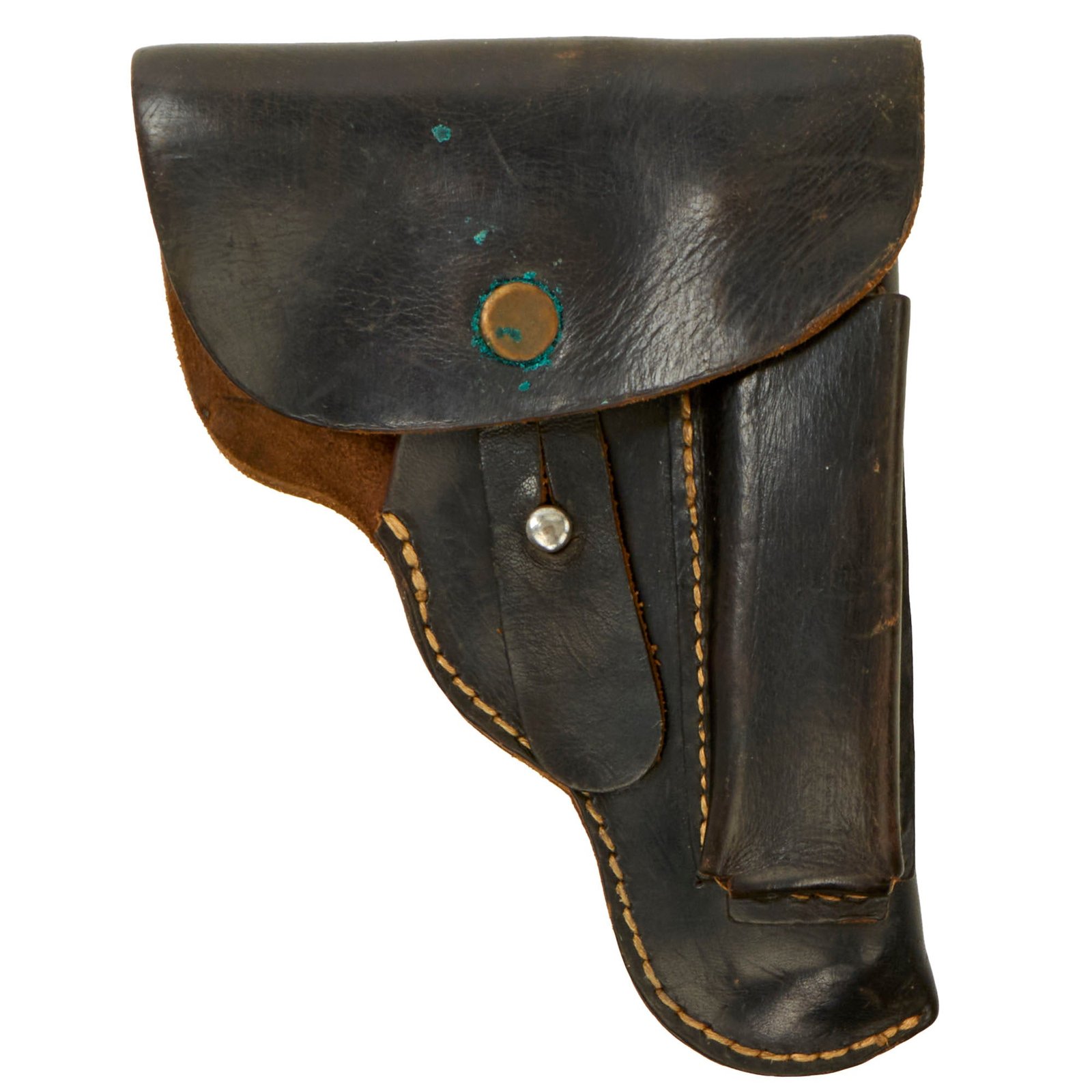 Original German WWII Czech CZ-27 Leather Holster by Jellinek & Sohn, Leder Fabrik