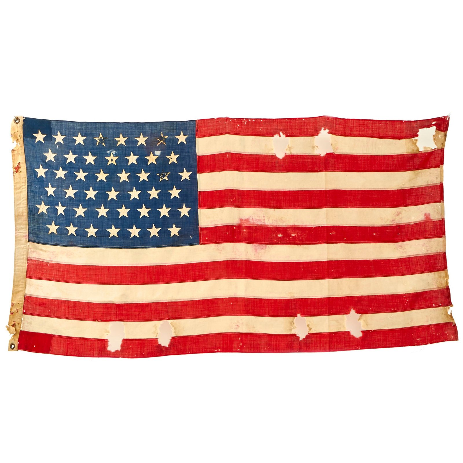 Buy Original U.S. Spanish American War 45 Star Wool Flag - 34 ½” x 67” | Original Firearms Antique For Sale