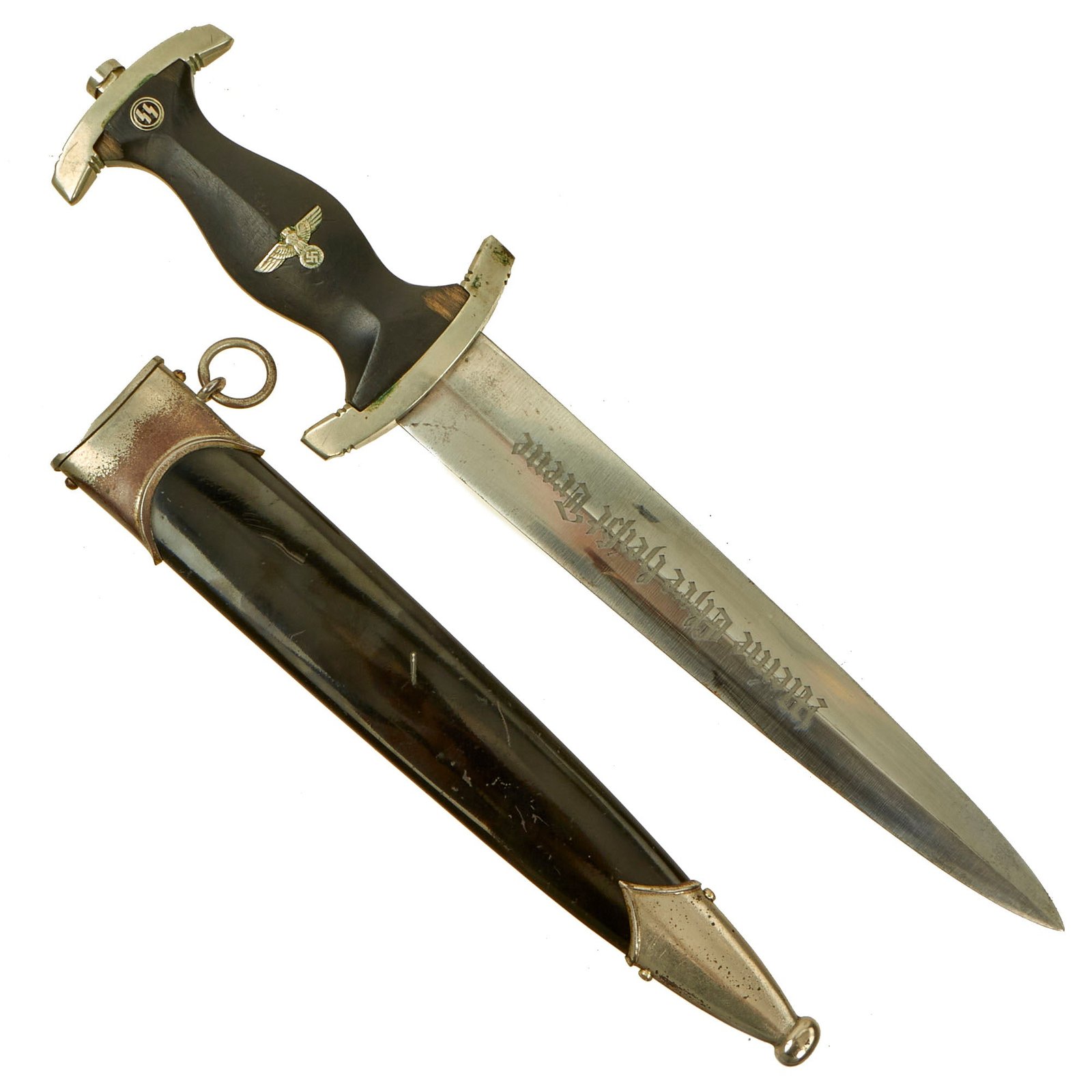 Buy Original German WWII Early Numbered M33 SS Dagger by Gottlieb Hammesfahr & Co. with Scabbard | Original Firearms Antique For Sale