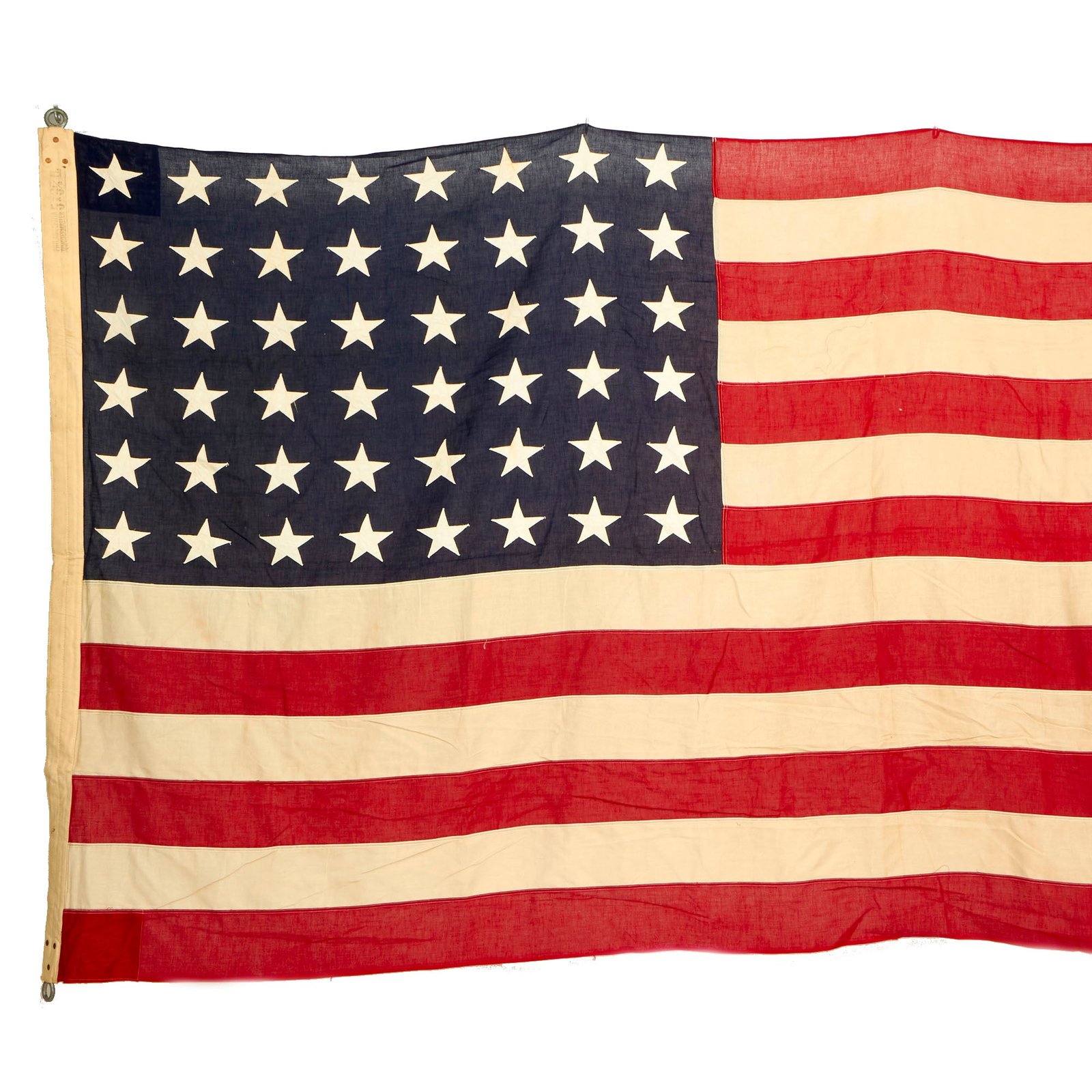 Buy Original U.S. WWII Era 48 Star Flag by the Philadelphia Quartermaster Depot - 115 ½” x 58” | Original Firearms Antique For Sale