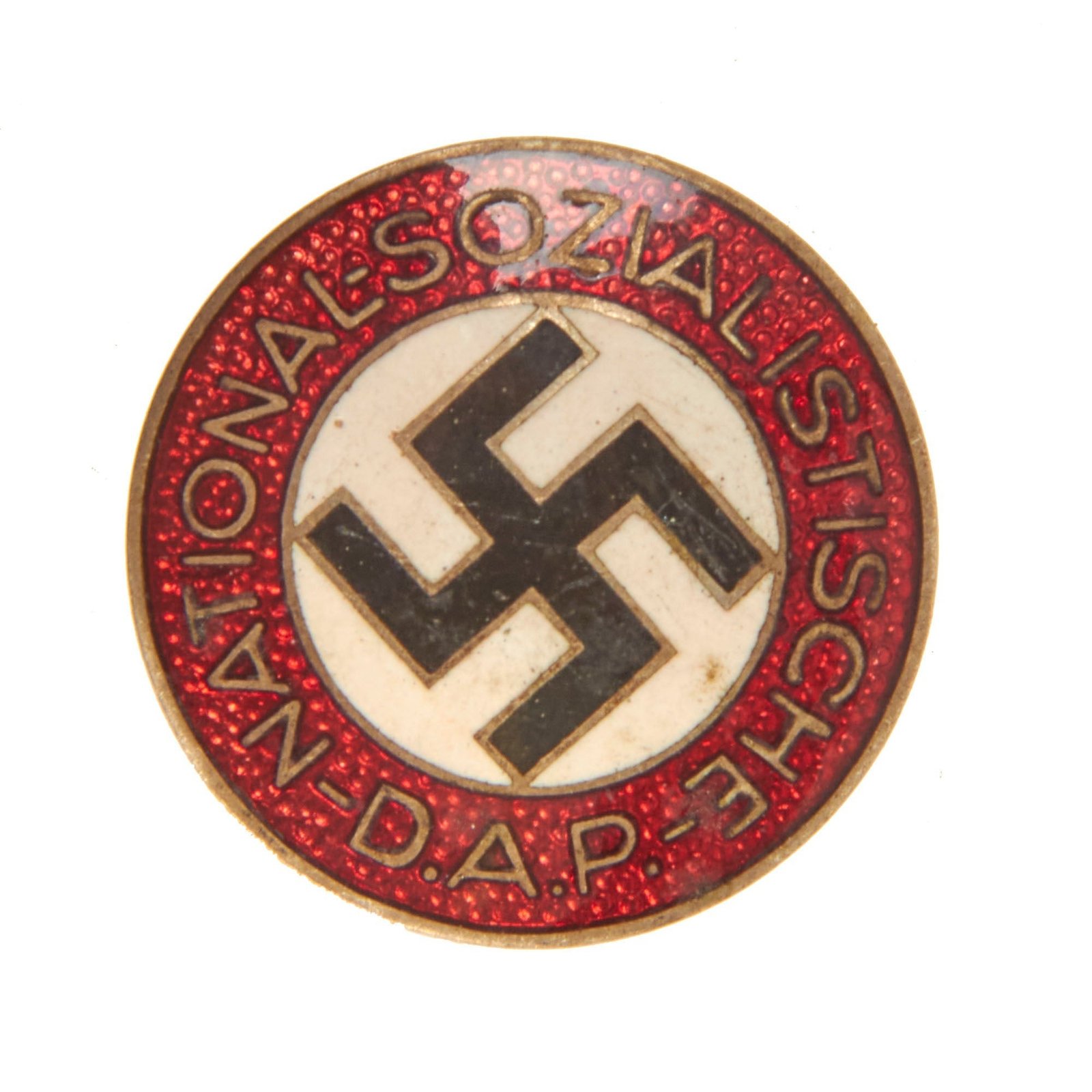 Buy Original German WWII NSDAP Party Enamel Membership Badge Pin by Fritz Zimmermann of Stuttgart - RZM M1/72 | Original Firearms Antique For Sale