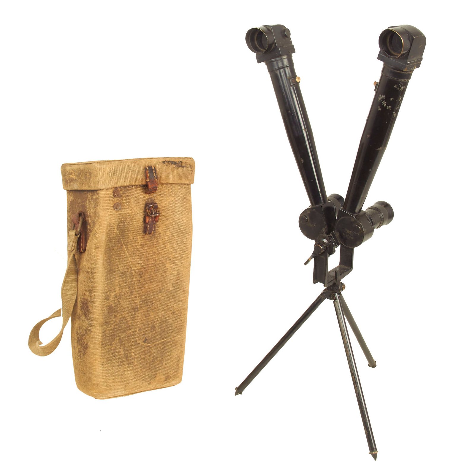 Buy Original Japanese WWII 8 x 6 Rabbit Ear Small Artillery Periscope Binoculars with Case by Yashima | Original Firearms Antique For Sale