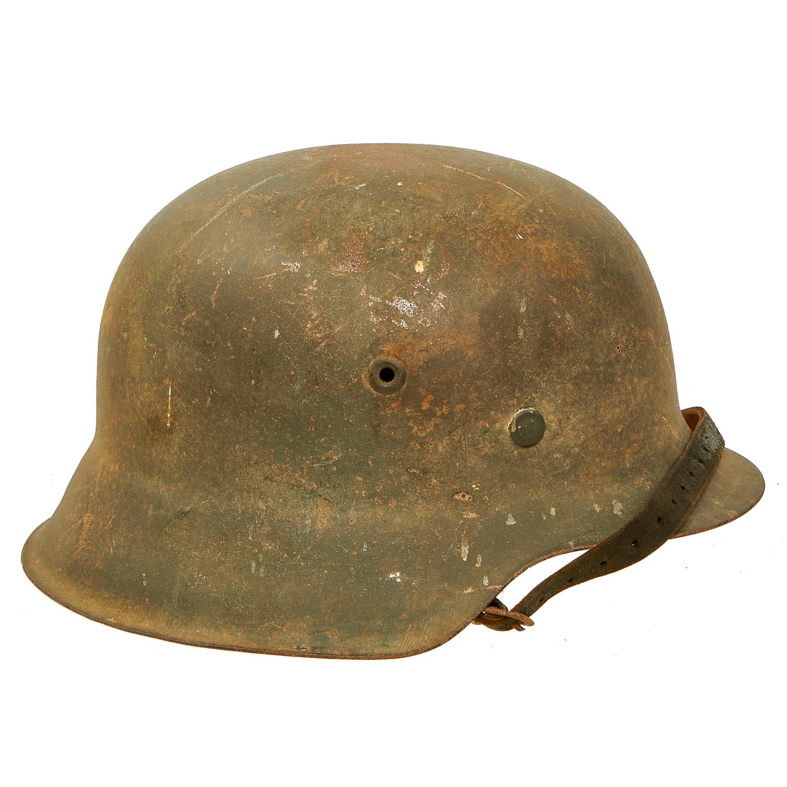 Buy Original German WWII Untouched USGI Bring Back M42 Army Heer Helmet with Liner & Chinstrap - stamped NS64 | Original Firearms Antique For Sale