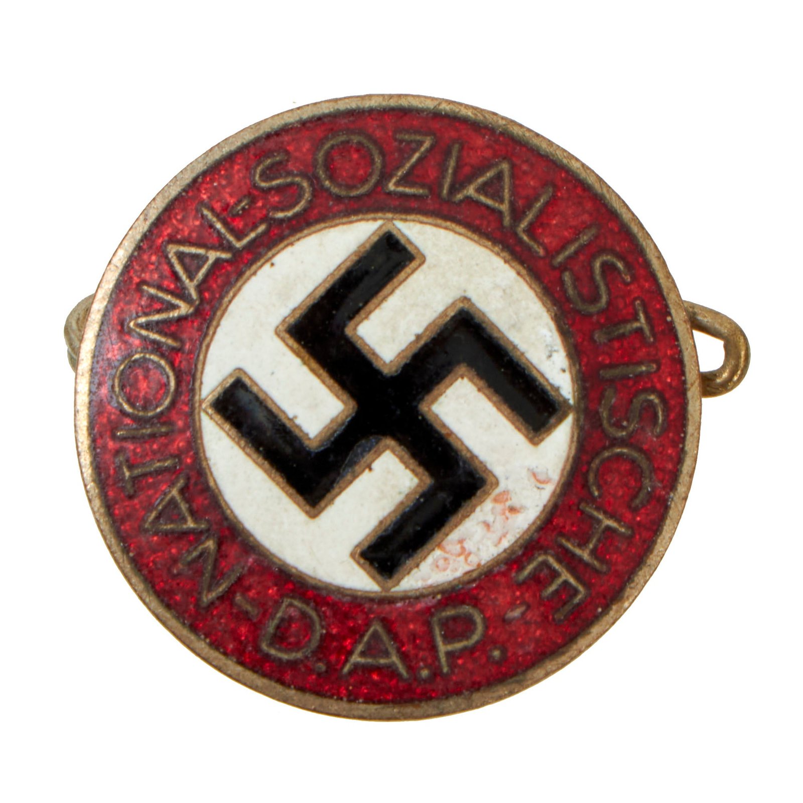 Buy Original German WWII NSDAP Party Enamel Membership Badge Pin by Rudolf Reiling of Pforzheim - RZM M1/25 | Original Firearms Antique For Sale