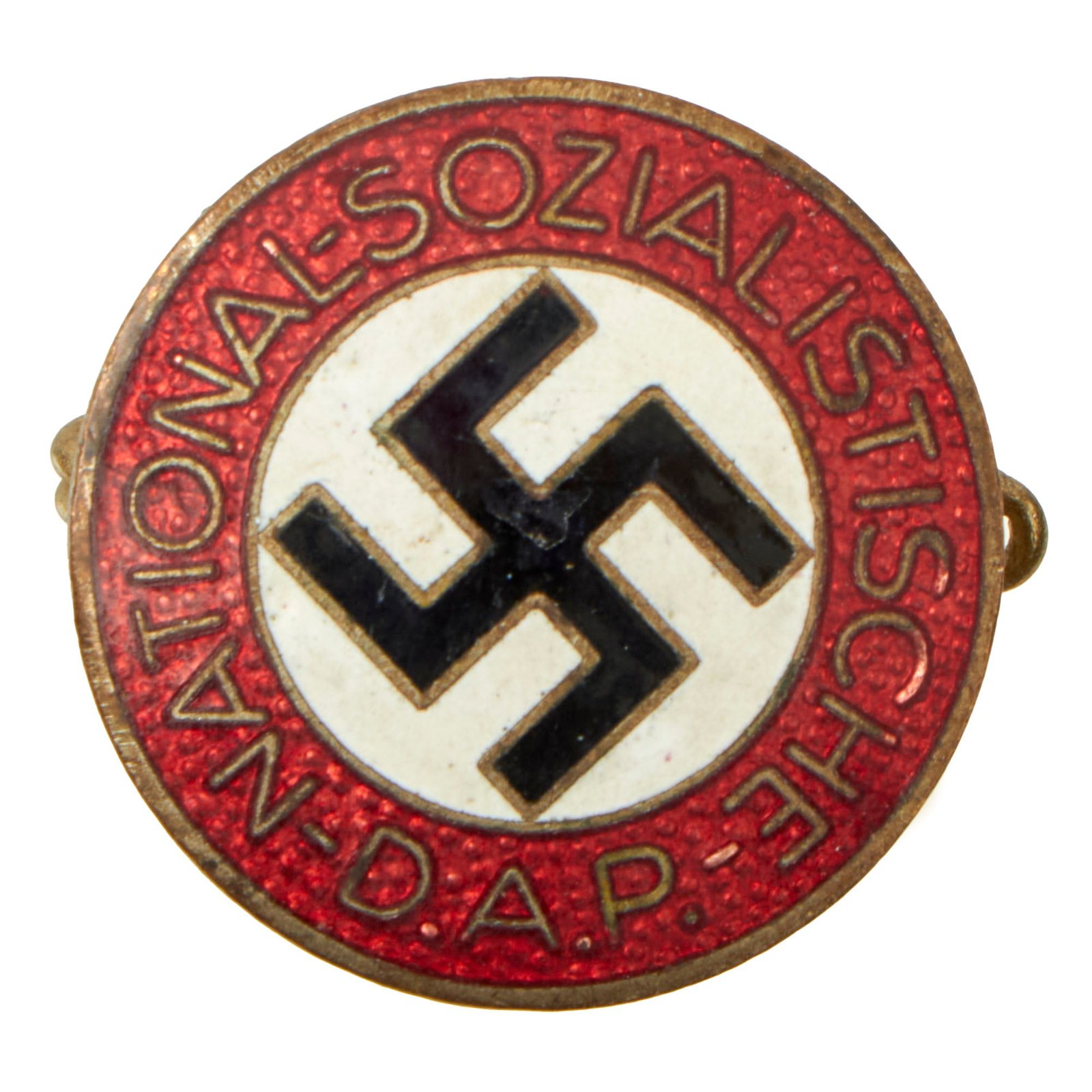 Buy Original German WWII NSDAP Party Enamel Membership Badge Pin by Rudolf Reiling of Pforzheim - RZM M1/25 | Original Firearms Antique For Sale