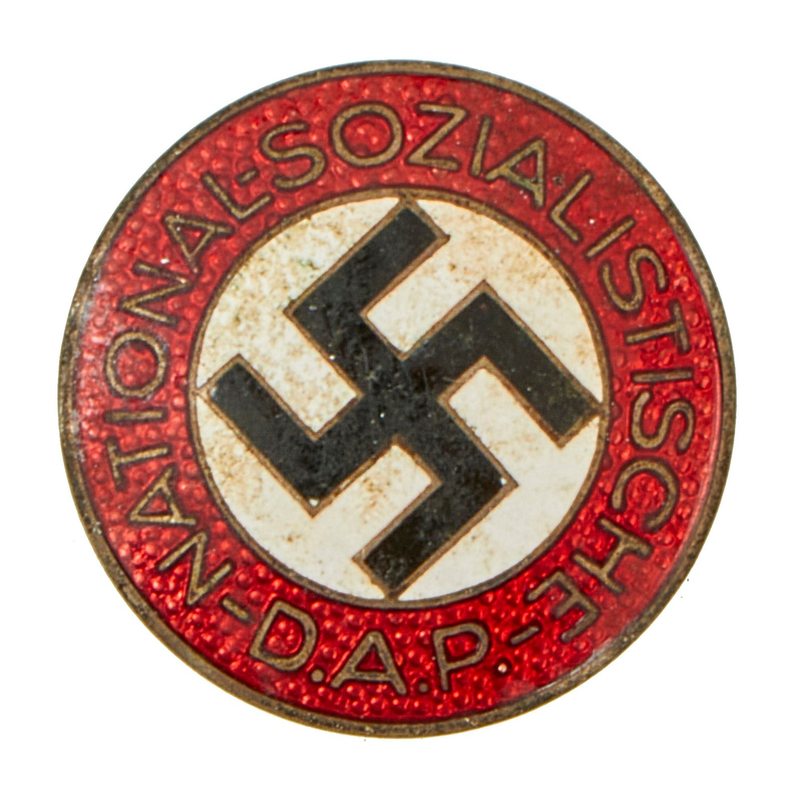 Buy Original German WWII NSDAP Party Enamel Membership Badge Pin by Fritz Zimmermann of Stuttgart - RZM M1/72 | Original Firearms Antique For Sale