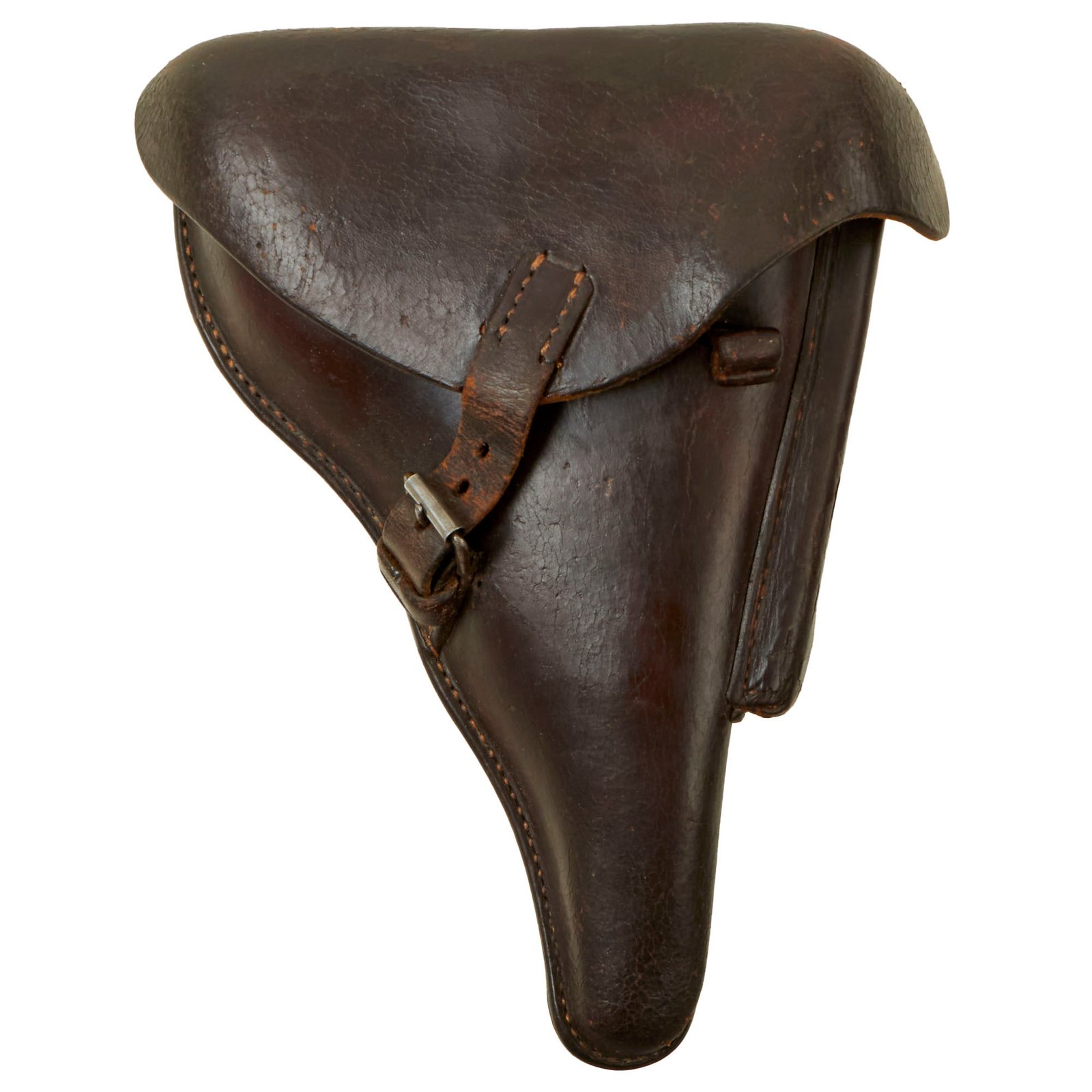 Buy Original German Pre WWII P.08 Luger Pistol Brown Leather Hardshell Holster by Otto Reichel of Lengefeld - Dated 1937 | Original Firearms Antique For Sale