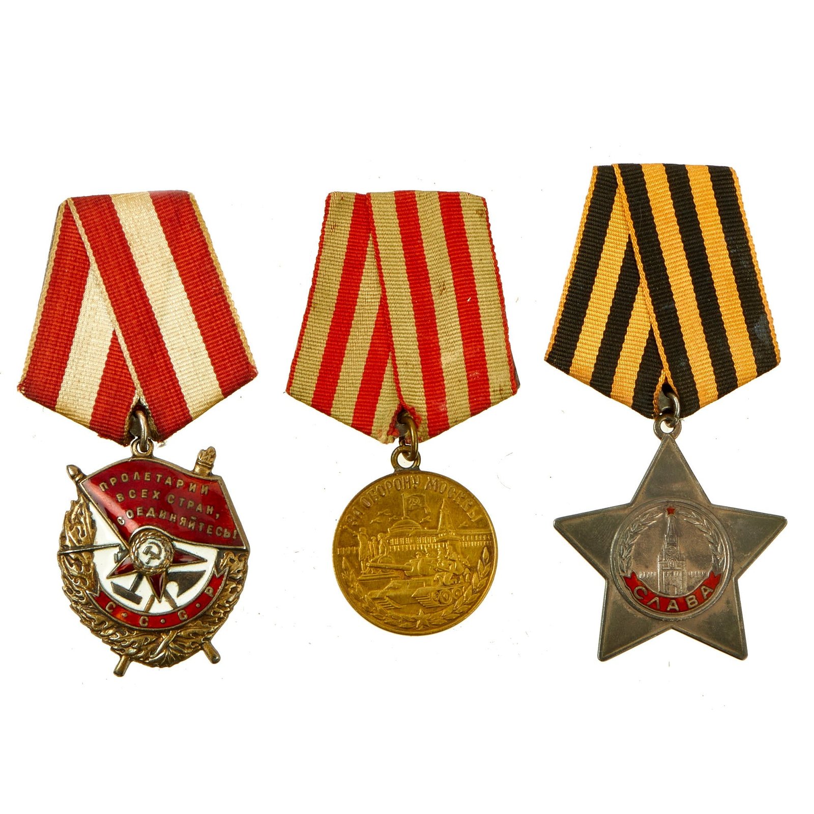 Buy Original Soviet WWII Medal Lot - 3 Medals | Original Firearms Antique For Sale