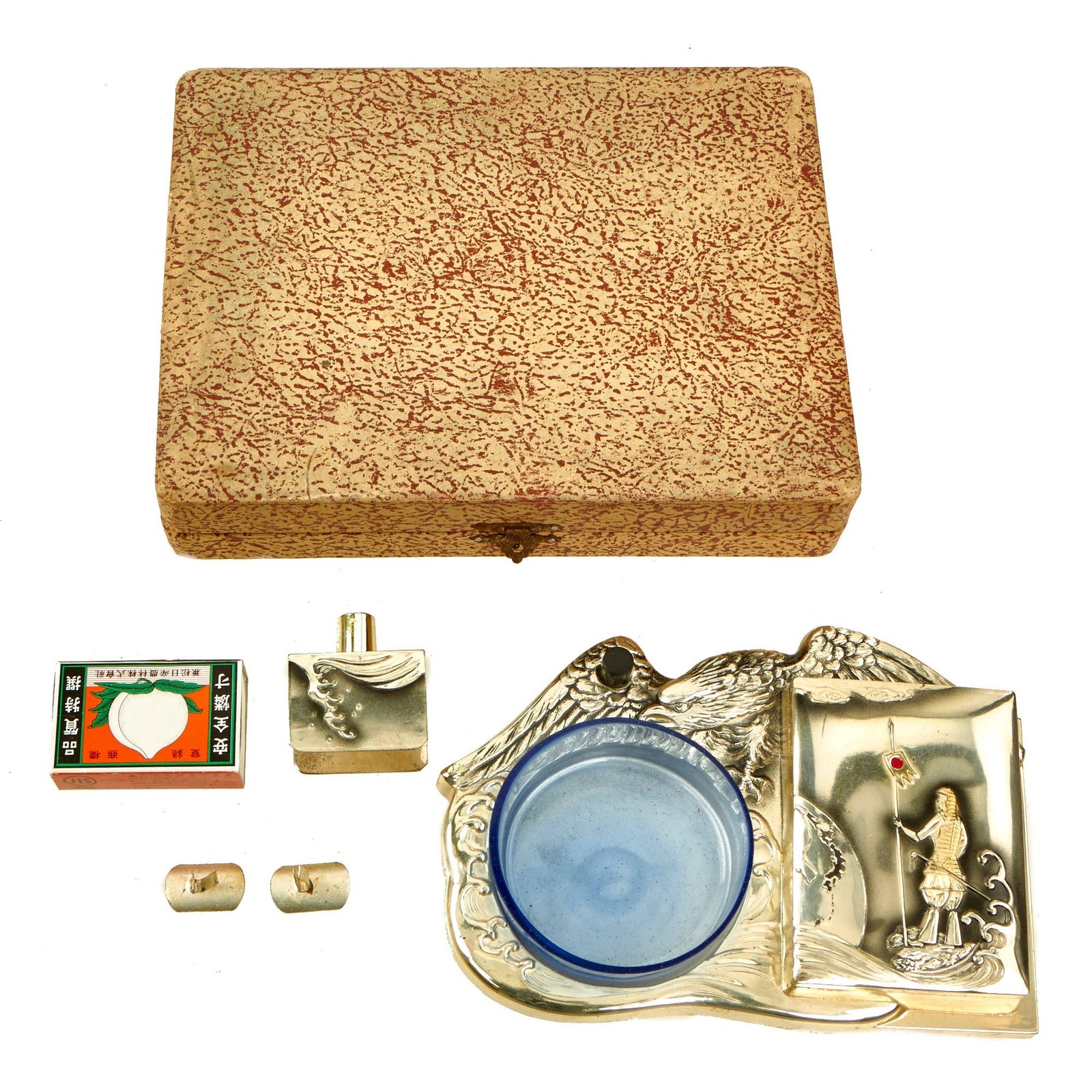 Buy Original Japanese WWII Era Tabletop Smoking Set With Case - Complete | Original Firearms Antique For Sale
