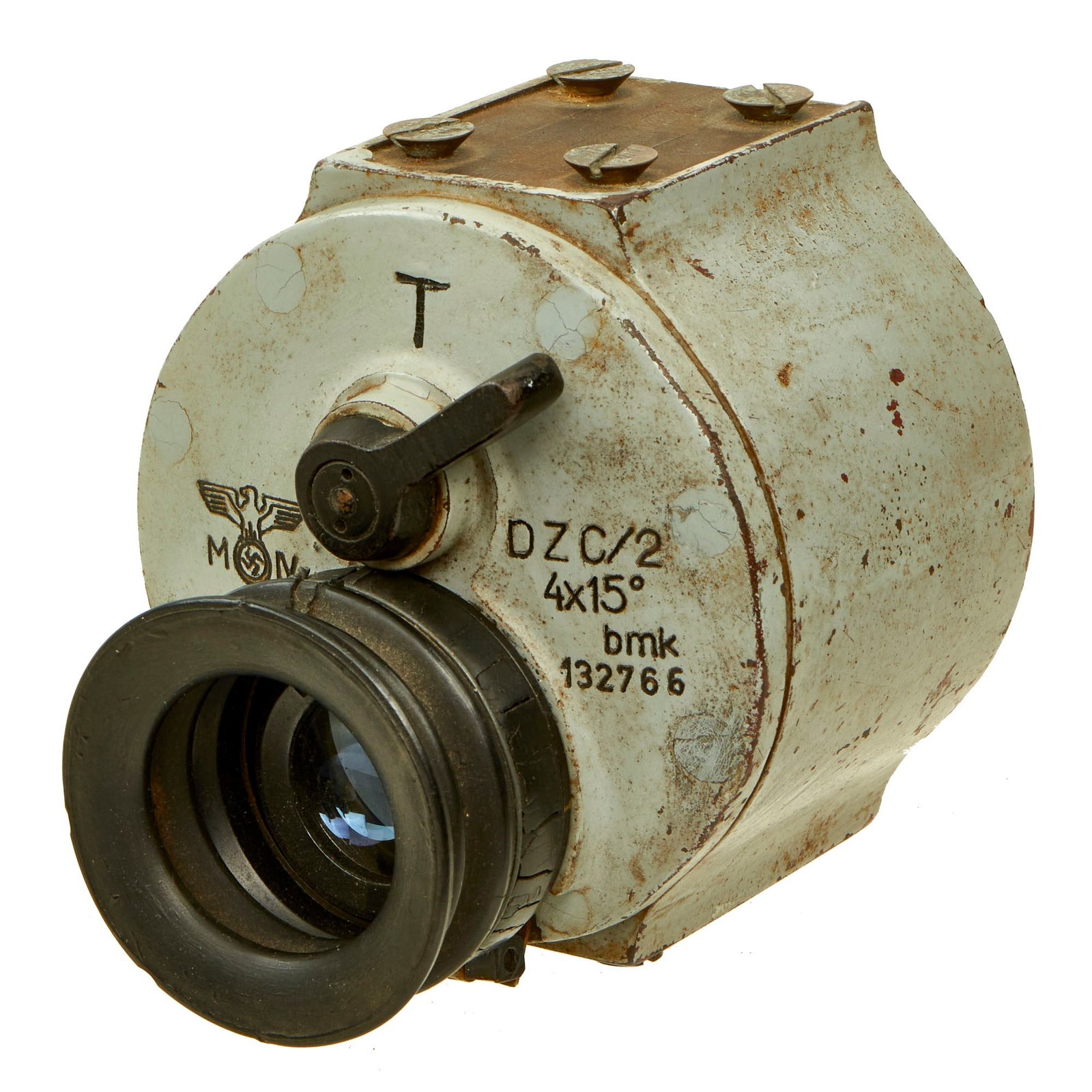 Buy Original German WWII Kriegsmarine DZC/2 4x15° Sight for 20mm Flak Anti-Aircraft Deck Gun by Srb & Stys | Original Firearms Antique For Sale