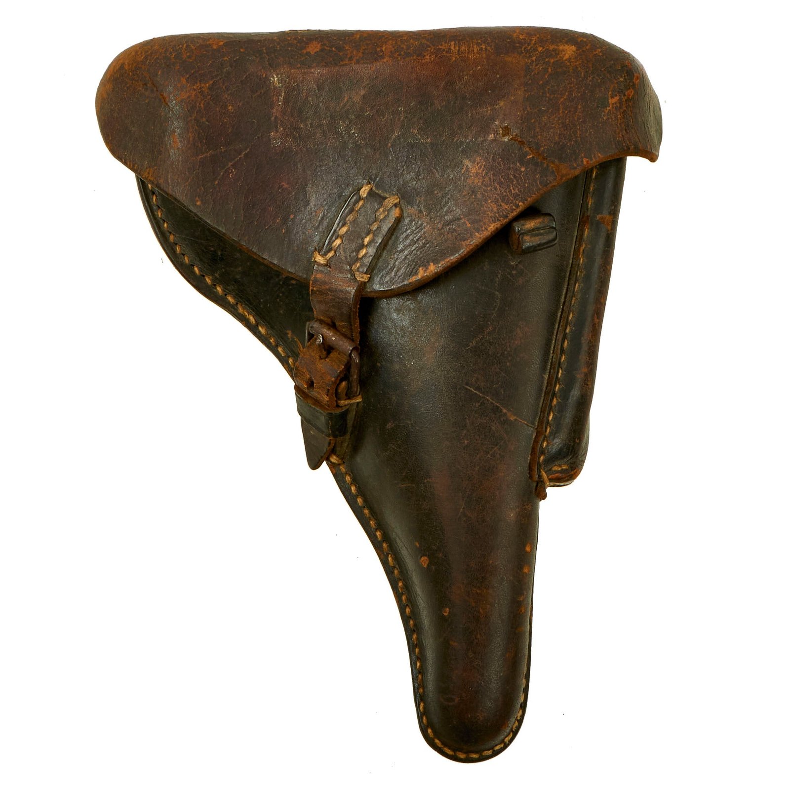 Buy Original German WWII P.08 Luger Pistol Black Leather Hardshell Holster by Carl Busse - Dated 1941 | Original Firearms Antique For Sale