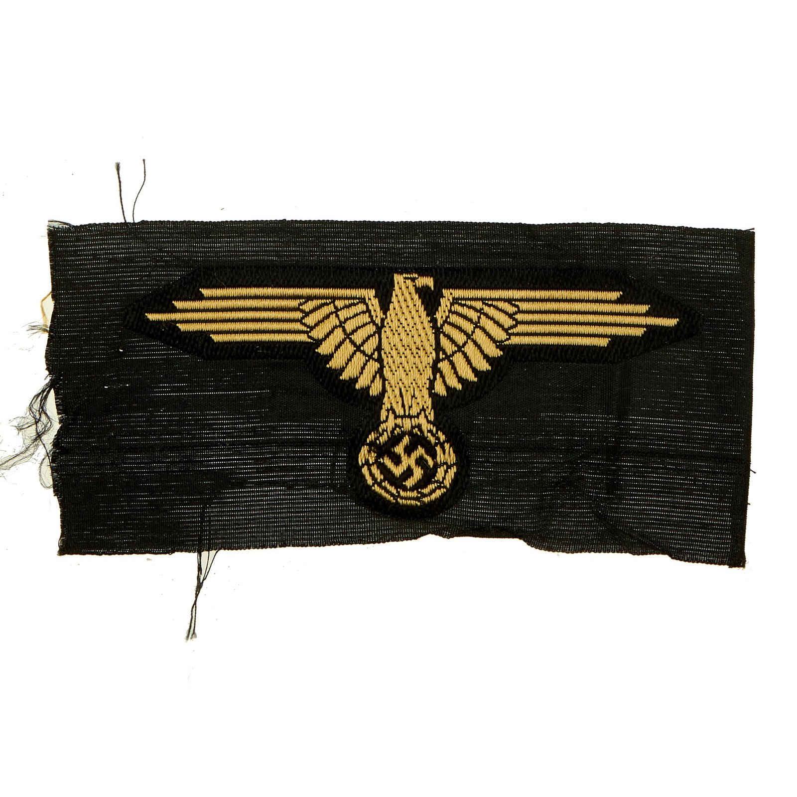 Buy Original German WWII SS Afrika Korps M43 Cap Eagle BeVO Embroidered Insignia with RZM Tag - Unissued | Original Firearms Antique For Sale