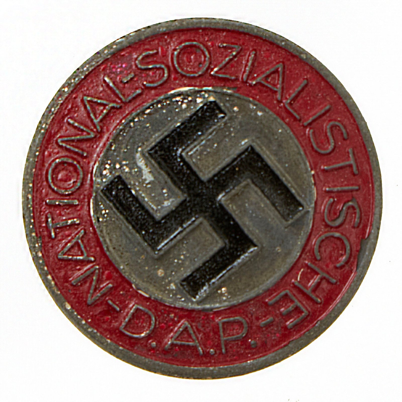 Buy Original German WWII Era NSDAP Party Late War Painted Membership Badge Pin by Hans Doppler of Wels - RZM M1/159 | Original Firearms Antique For Sale