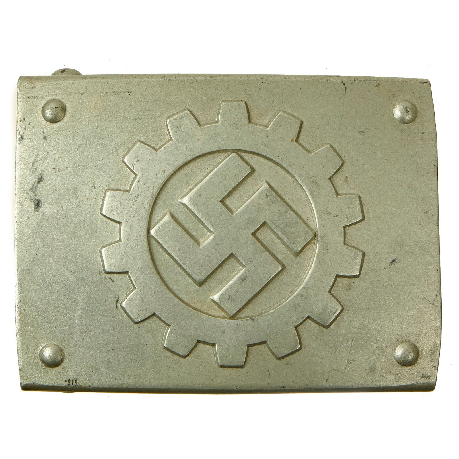 Buy Original German WWII DAF Aluminum Belt Buckle by Friedrich Linden of Lüdenscheid with RZM Tag - M4/24 | Original Firearms Antique For Sale