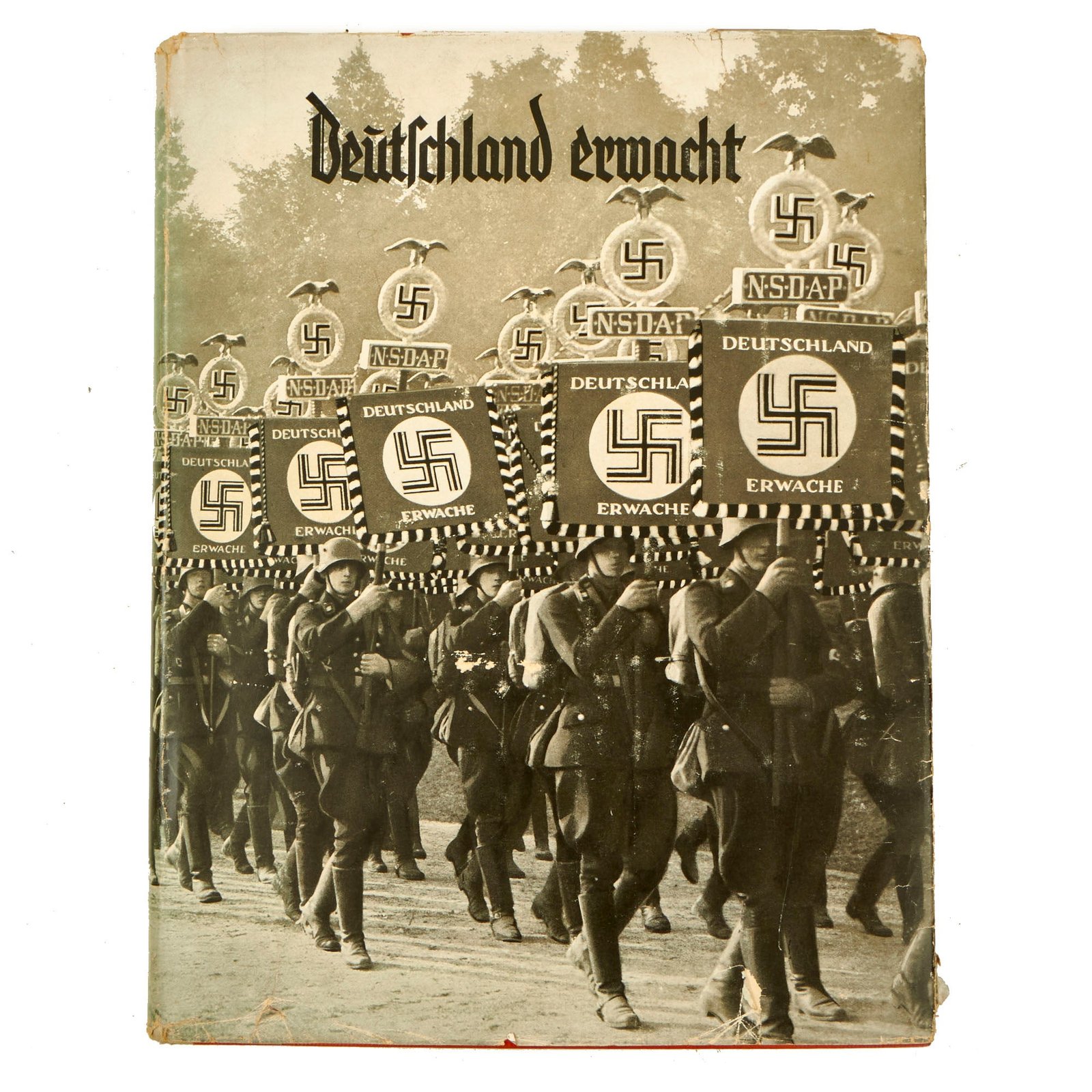 Buy Original German WWII "Deutschland erwacht" NSDAP Cigarette Card Album with Slip Cover & Foldout Picture | Original Firearms Antique For Sale