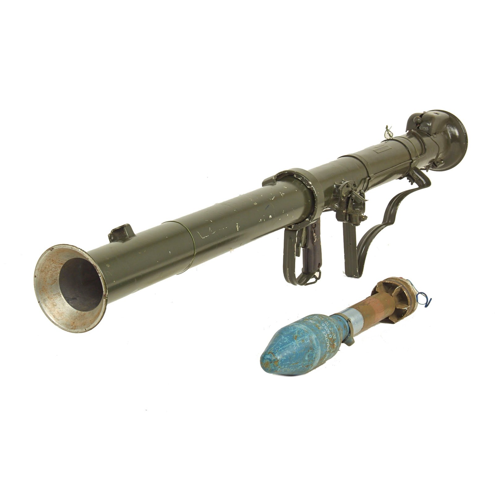 Buy Original U.S. M20 A1 B1 3.5 Inch Super Bazooka Inert Rocket Launcher with 1955 Dated Practice Rocket | Original Firearms Antique For Sale