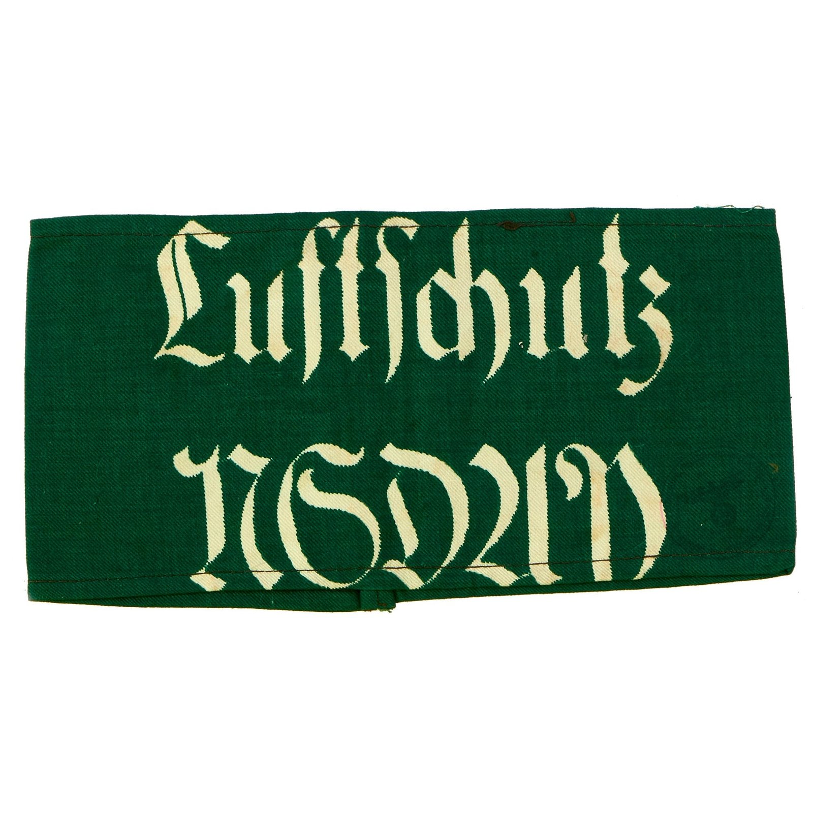 Buy Original German Late WWII Printed Luftschutz NSDAP Armband with Depot Stamp | Original Firearms Antique For Sale