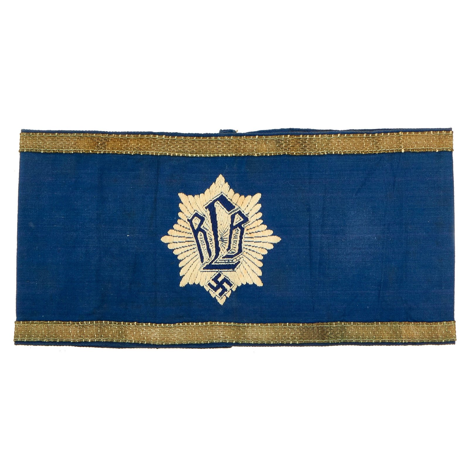 Buy Original German WWII RLB Air Aid Protection Leader BeVo Embroidered Armband | Original Firearms Antique For Sale