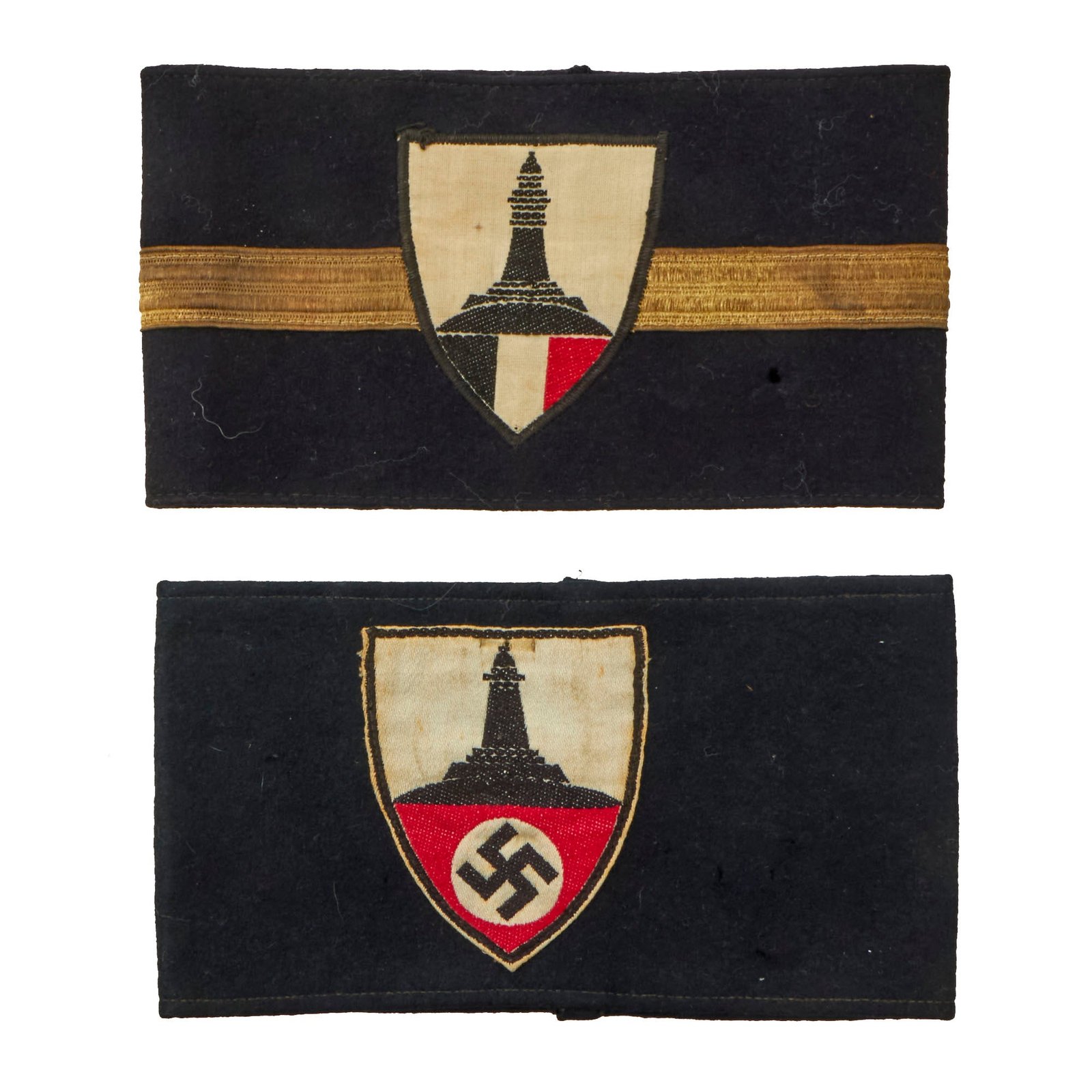 Buy Original Set of Two German Pre-WWII State Veteran's Association Felt Armbands - DRKB | Original Firearms Antique For Sale