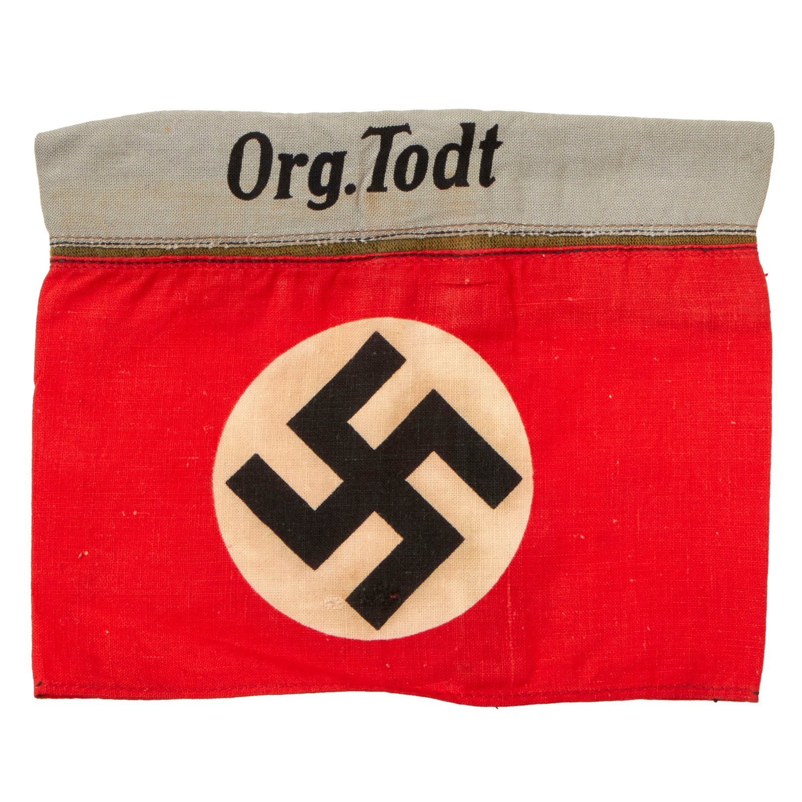 Buy Original Rare German WWII NSDAP Organisation TODT Printed Armband | Original Firearms Antique For Sale